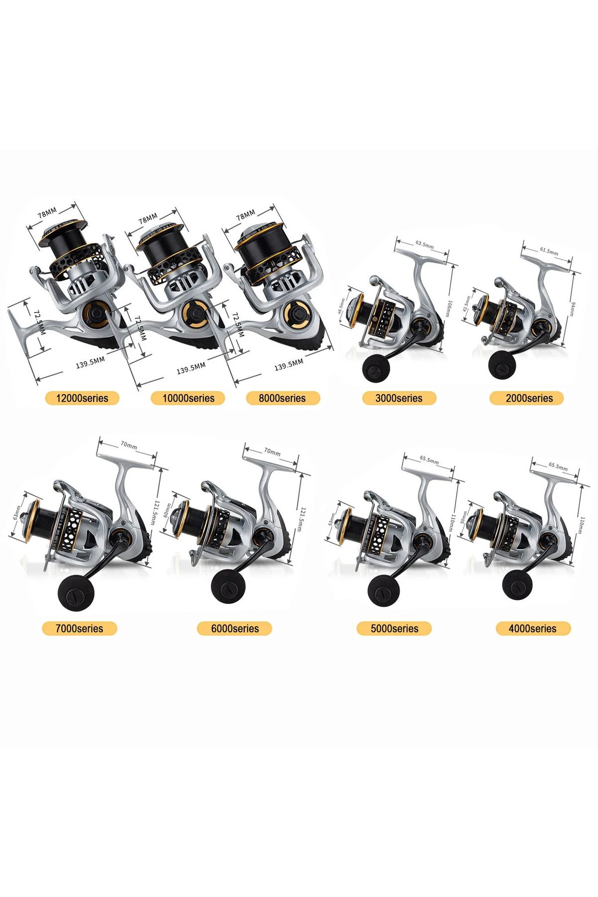 Choice-MBLN Brand,High Quality,Durable Spinning Fishing Reel,Alloy Spool,Alloy Gear,CNC Metal Handle,Lar... 7