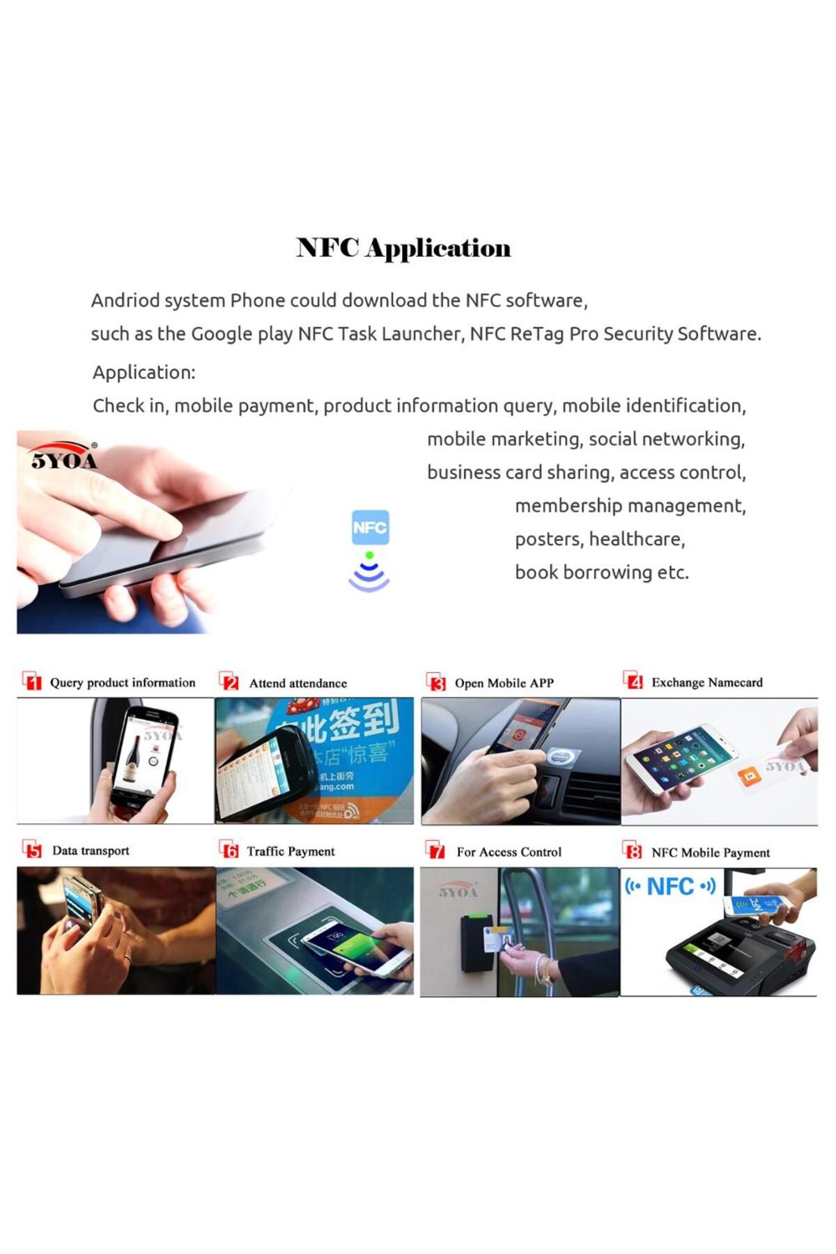 5YOA-10pcs NTAG215 NFC Card Tag Can Written by Tagmo Works with Switch Available for All NFC Mobile Phone 4