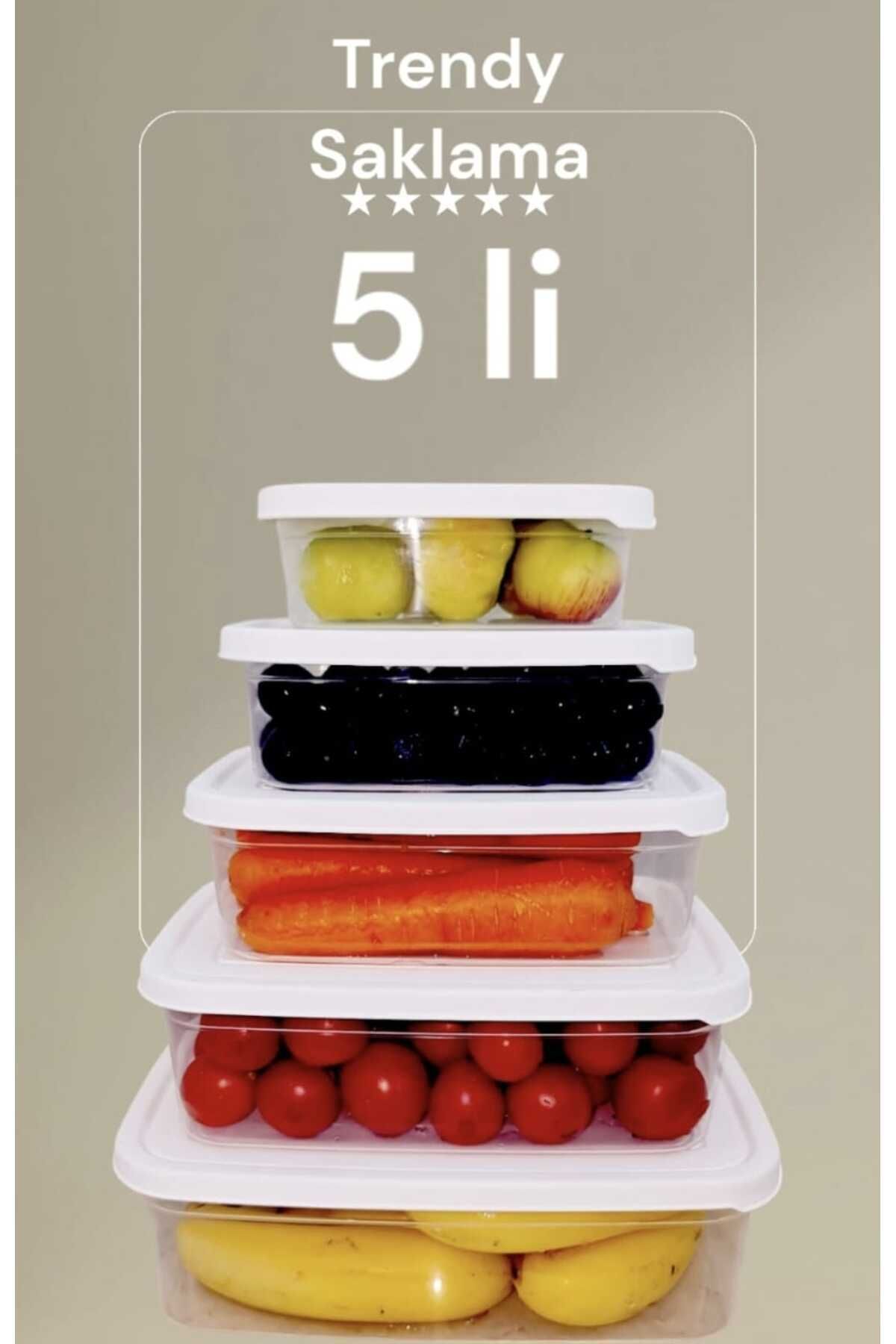Herza House-Trendy Rectangular Storage Container Set of 5 - 400 ml and 2700 ml Capacity 2
