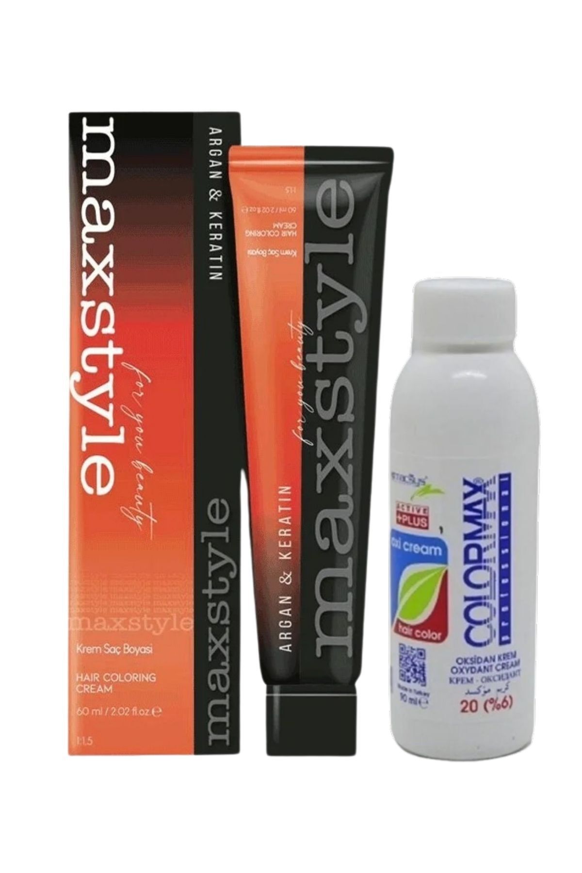 MAXSTYLE A2845 Argan Keratin 25/08.11 Yoğun Açık Küllü Kumral 60 Ml 1 Ad Boya + 1 Ad 90 Ml Oksidan