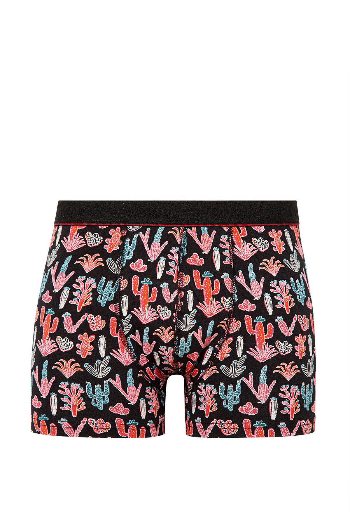 Mavi-Cactus Patterned Black Boxers 091122 -900 1