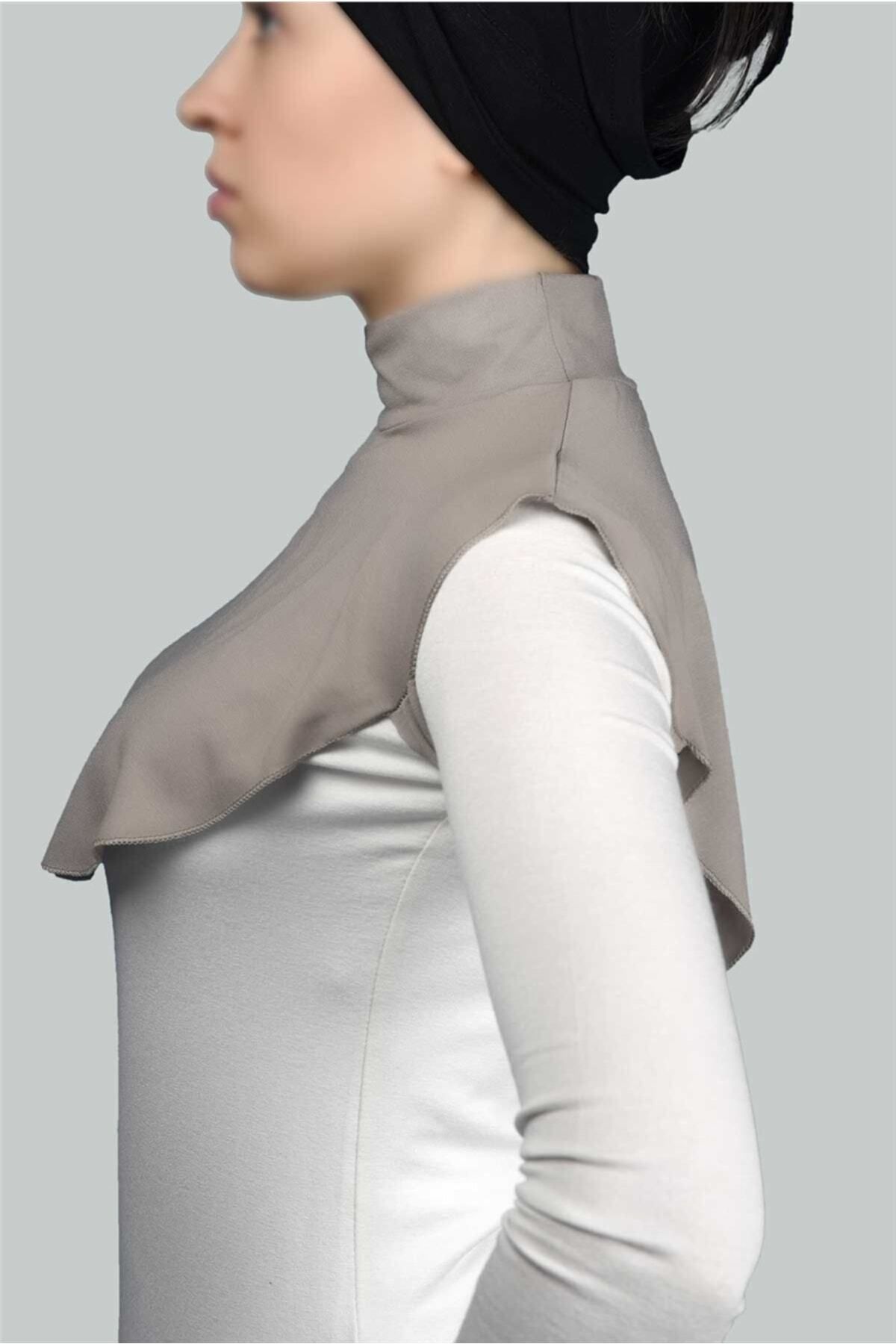 Altobeh-Guler de gât hijab din bumbac pieptănat cu gât simplu - nurcă deschisă 3