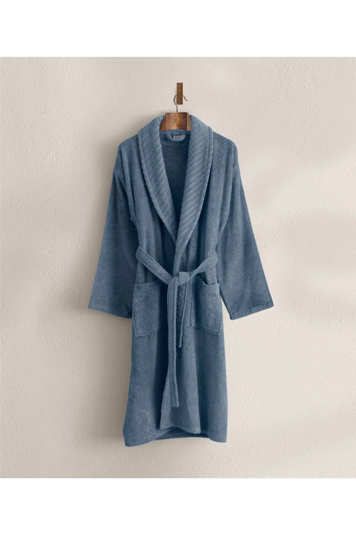 Koza Home-Likya Blue Dowry Bathrobe - 100% Cotton, Single 1041a 1