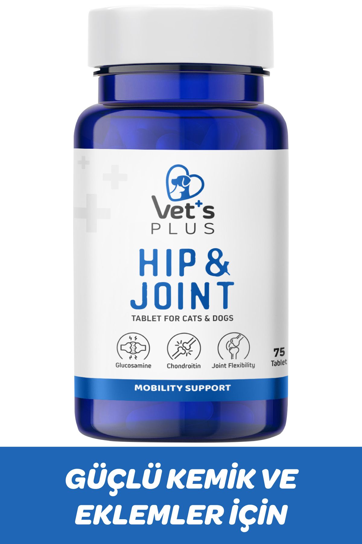 Vet's Plus Hip&joint Glukozamin Tablet 75'li (KEDİ VE KÖPEKLER IÇİN EKLEM DESTEĞİ)