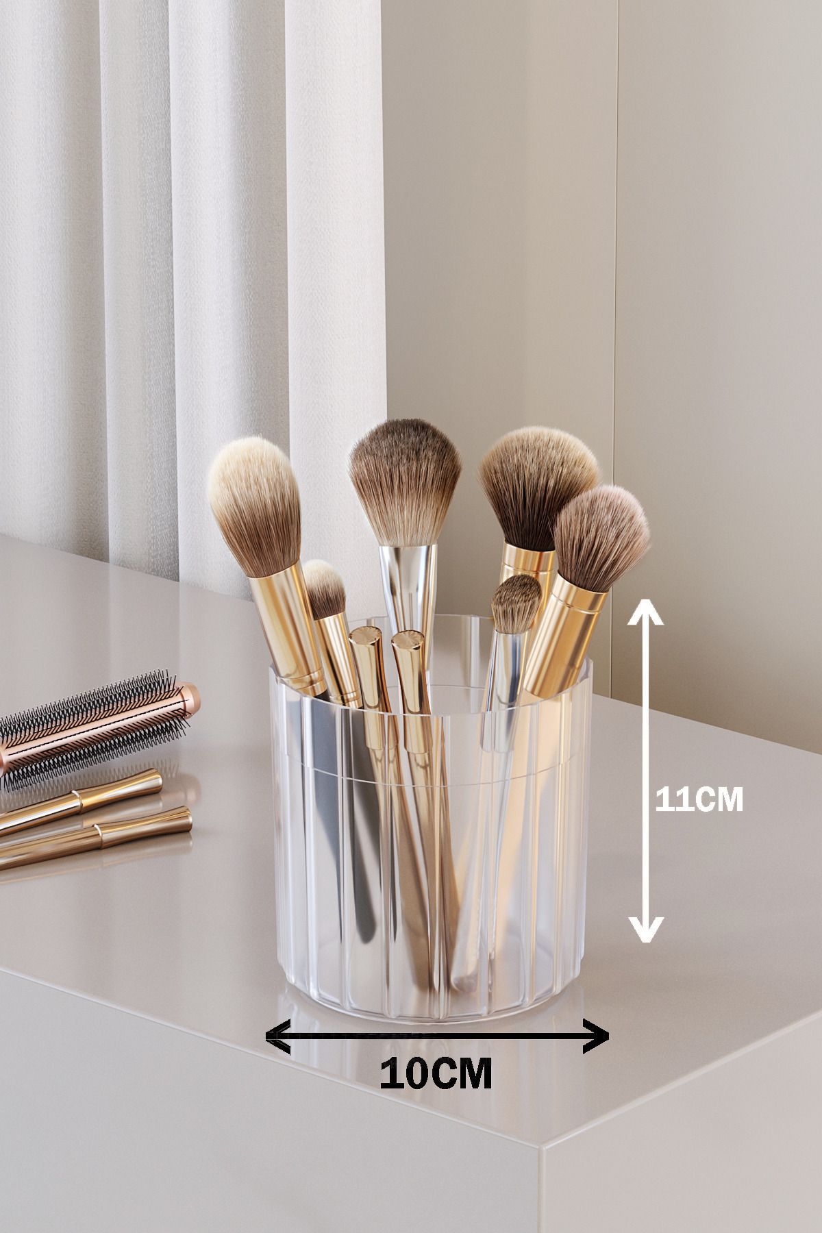 Pufwin Home-2 Pieces Makeup Brush and Comb Organizer Multi-Purpose Cosmetic Bathroom Organizer Box Organizer Set 2