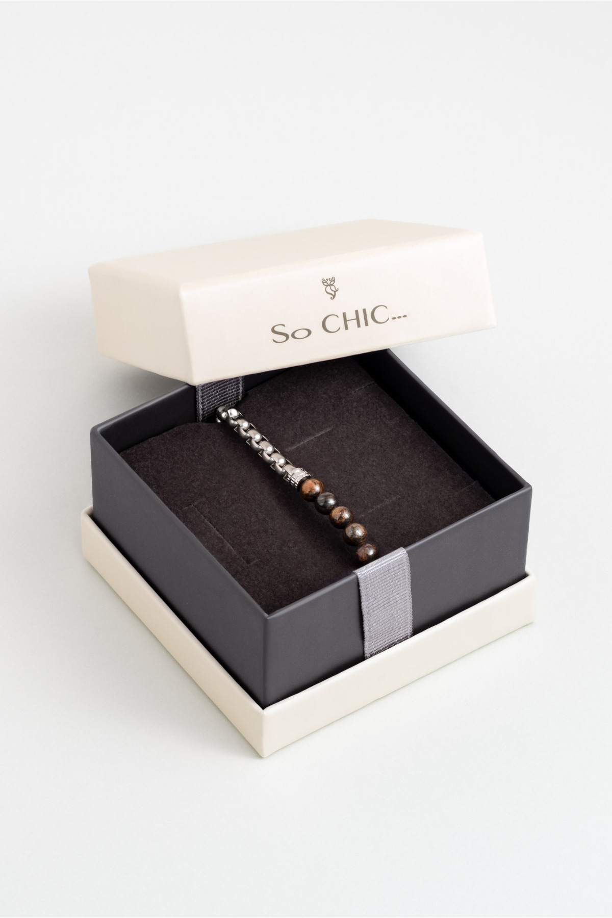 So CHIC... Jasper Taşlı Çelik Erkek Bileklik görsel 6