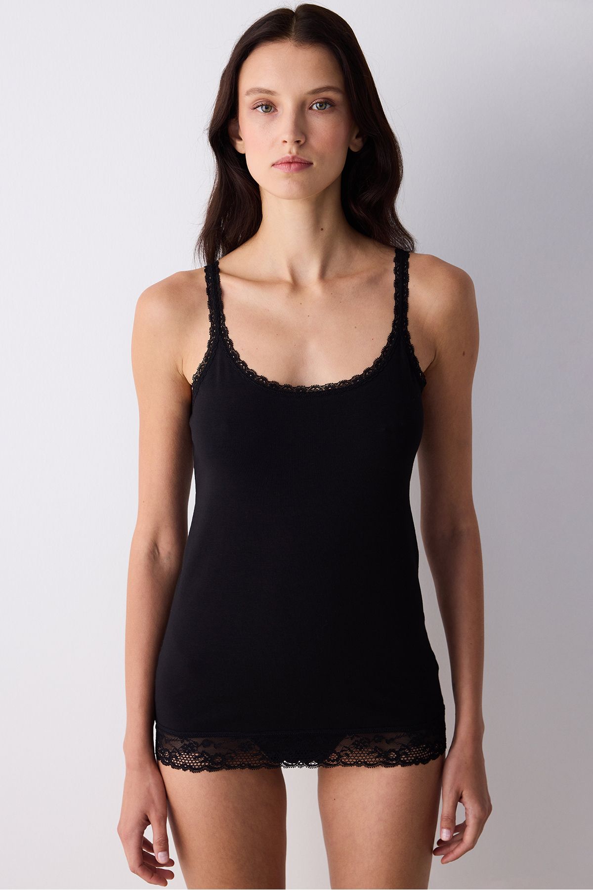 Penti-Black Lace Cotton Lace Athlete Cami 1