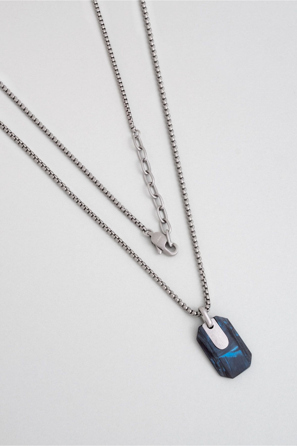 So CHIC...-Carbon Fiber Detailed 65 cm Steel Men's Necklace 1