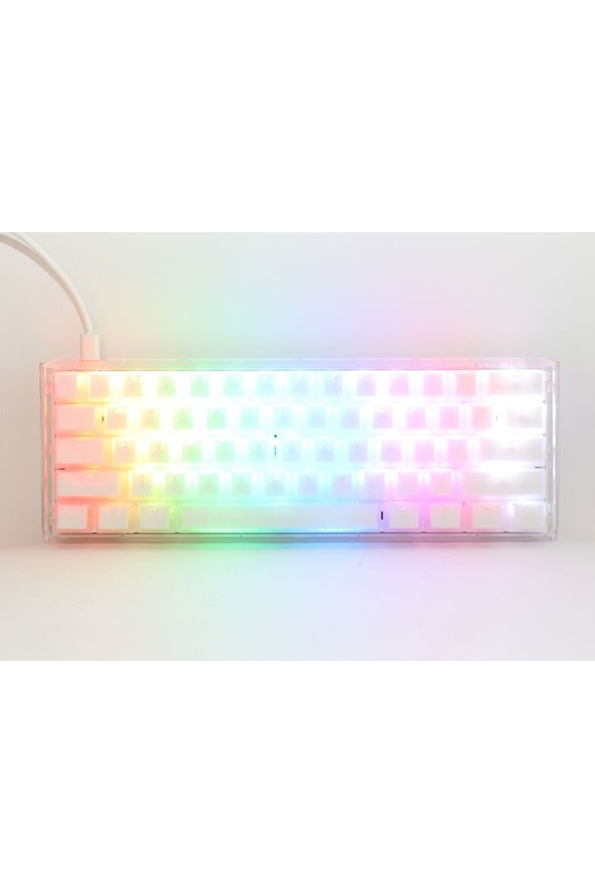 Ducky-One 3 Aura 60% White Mechanical Gaming Keyboard - Cherry Blue 8