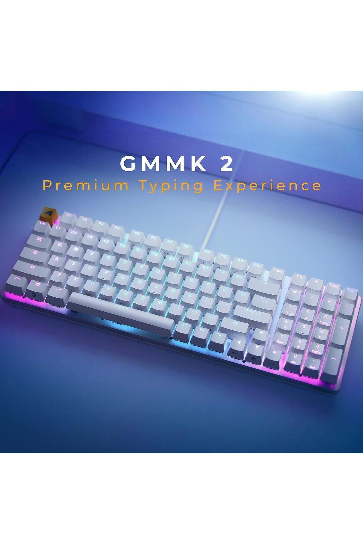 Glorious-GMMK2 RGB Mechanical 96% Gaming Keyboard - White 2