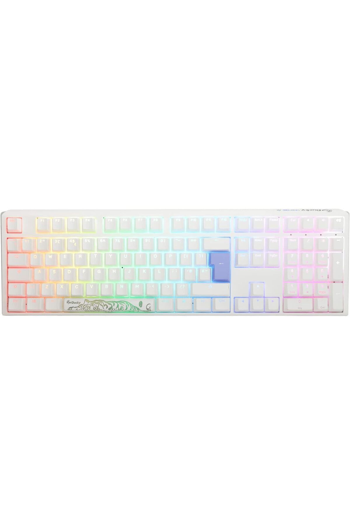 Ducky-One 3 Classic Pure White Fullsize 100% Cherry Blue Key Mechanical Gaming Keyboard 1