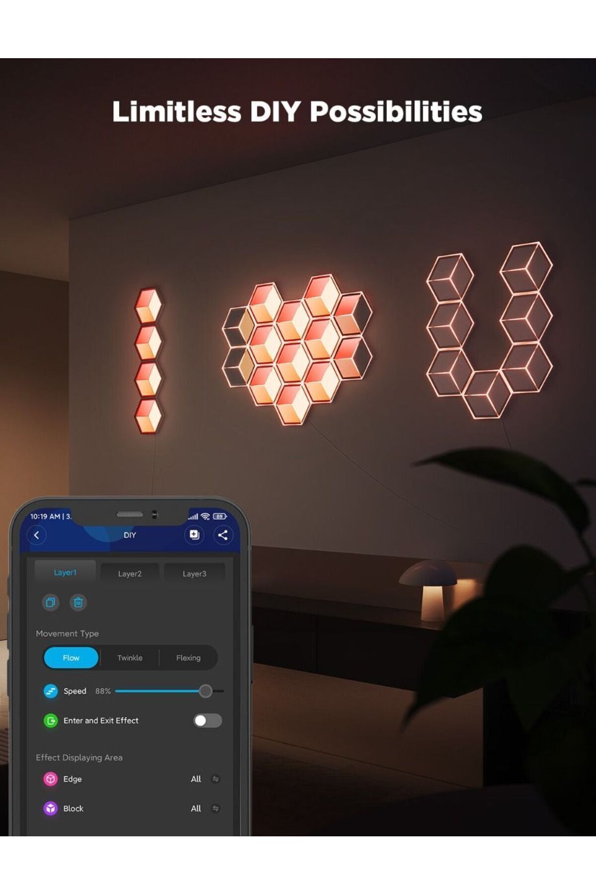 Goove-Govee Glide Hexagon Light Panels Ultra Meteor grey 7Pack 7