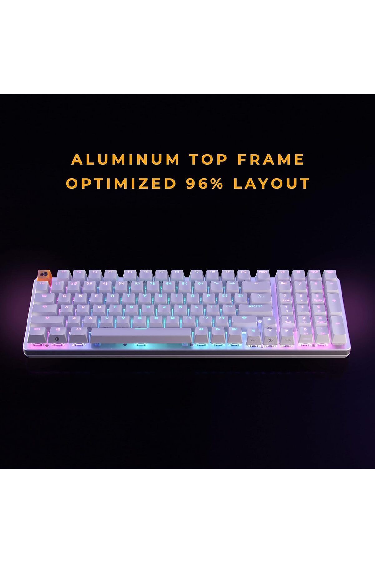Glorious-GMMK2 RGB Mechanical 96% Gaming Keyboard - White 3