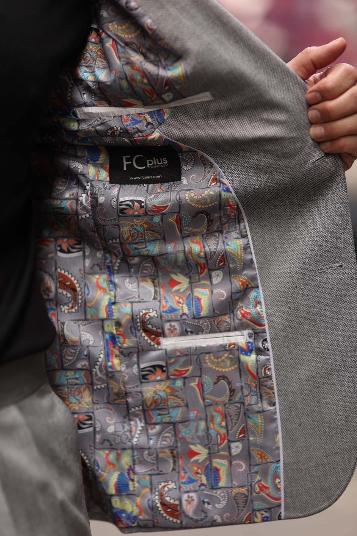Fc Plus Geniş Yaka Pantolonu Pileli Takım Elbise Slim Fit görsel 8
