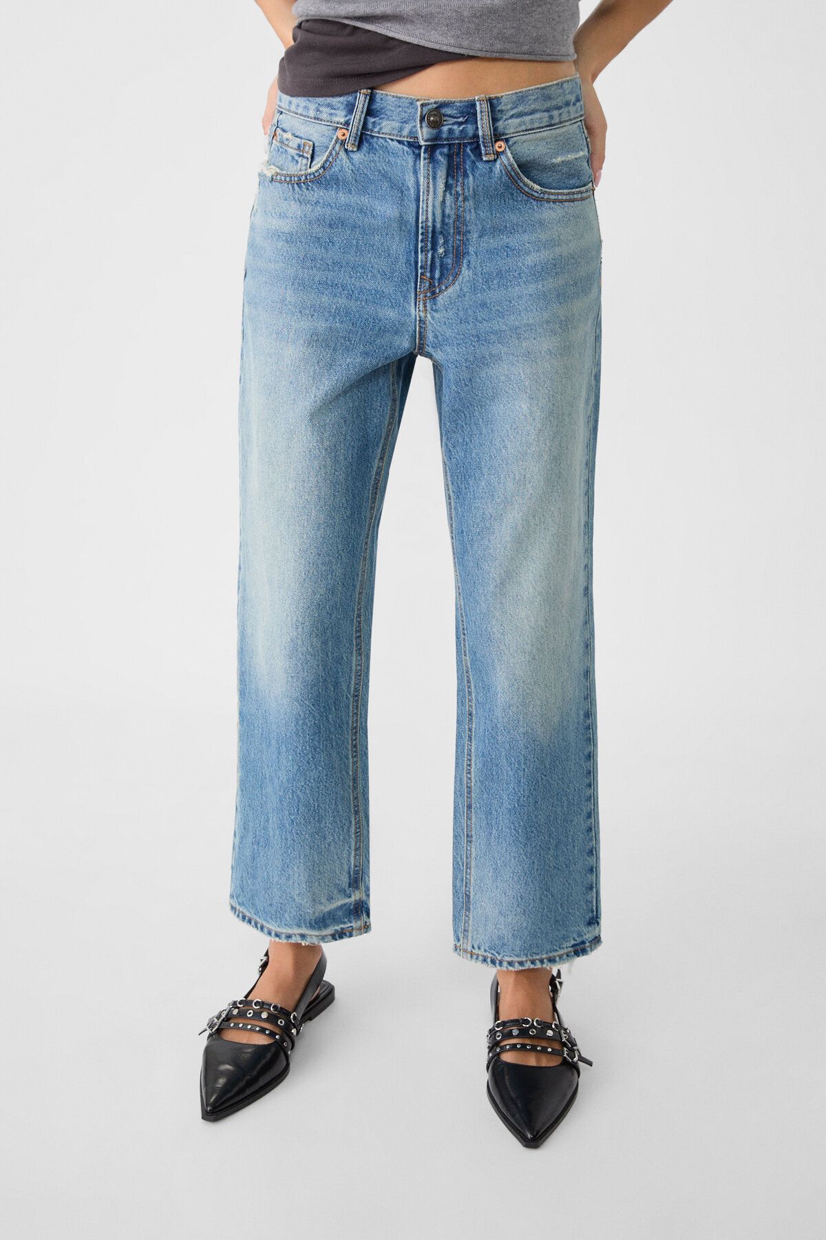 Stradivarius-Cropped straight jeans 2