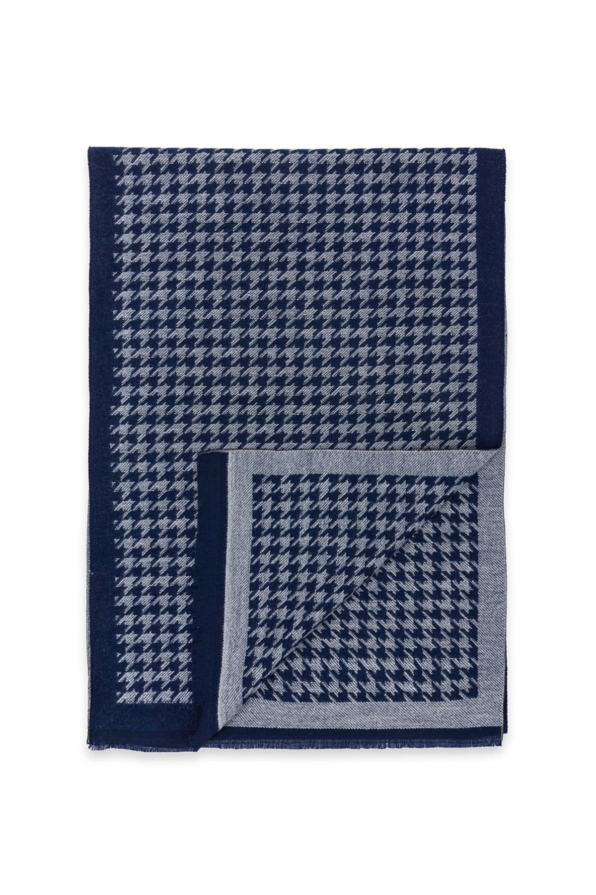 Avva-Marineblau gemusterter Herrenschal A22Y9417 3