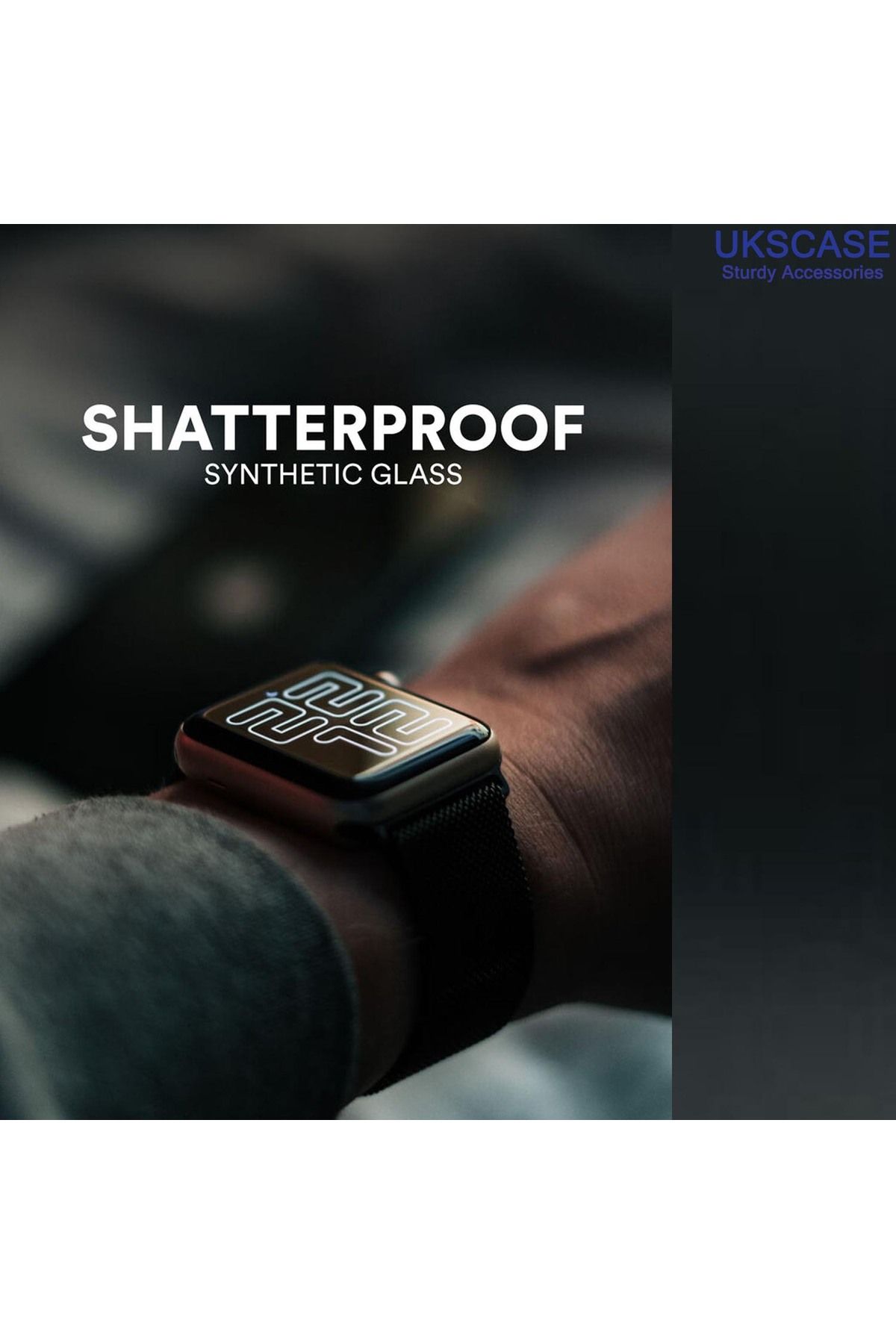 UKSCASE-Apple Watch Series 10 46mm Compatible Full Covering 3D Black with Frame Screen Protector 2