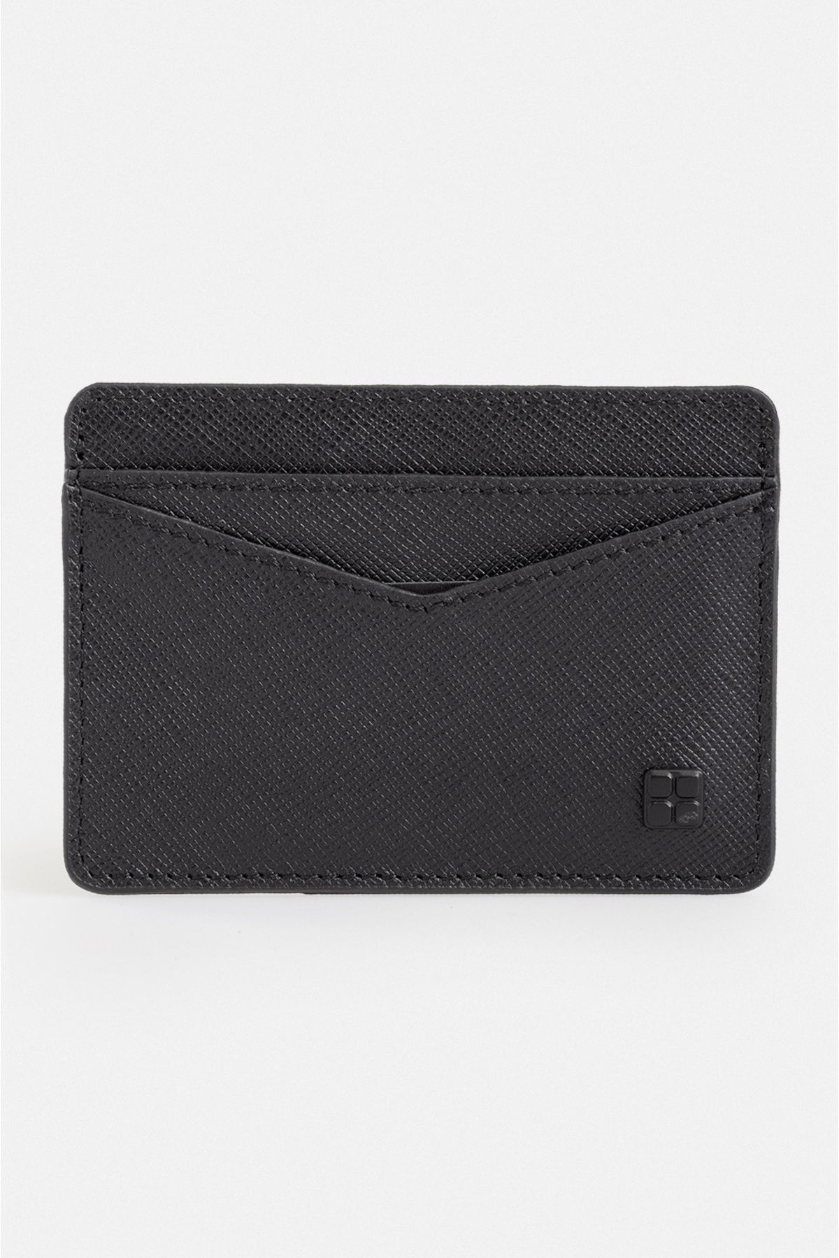 Avva-Men's Black 100% Leather Card Holder A31y9551 1