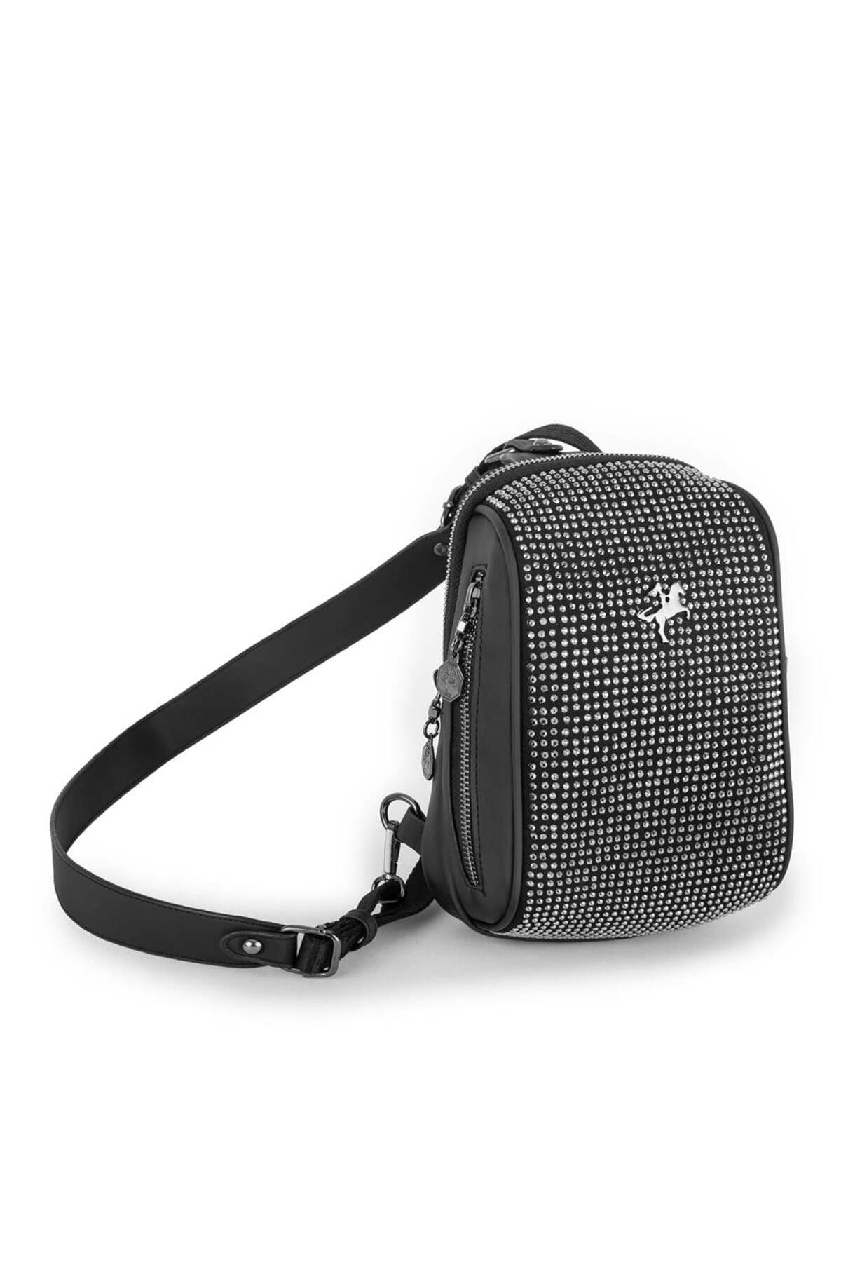 Nas Bag Bel ve Body Bag Siyah Gümüş Tasli