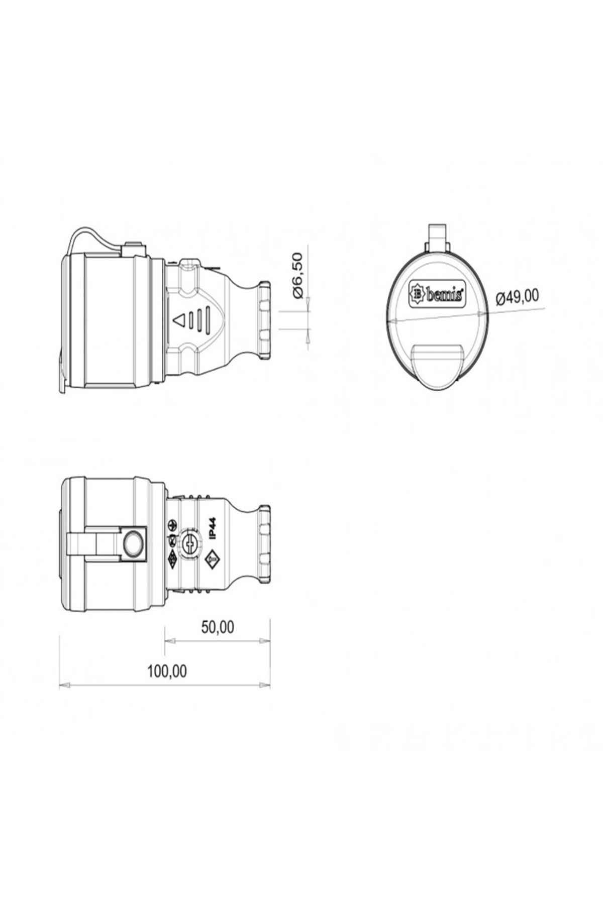 Mikasso-Extension Socket Monophase Rubber Ip44 Bem Bk1-1402-2311 4