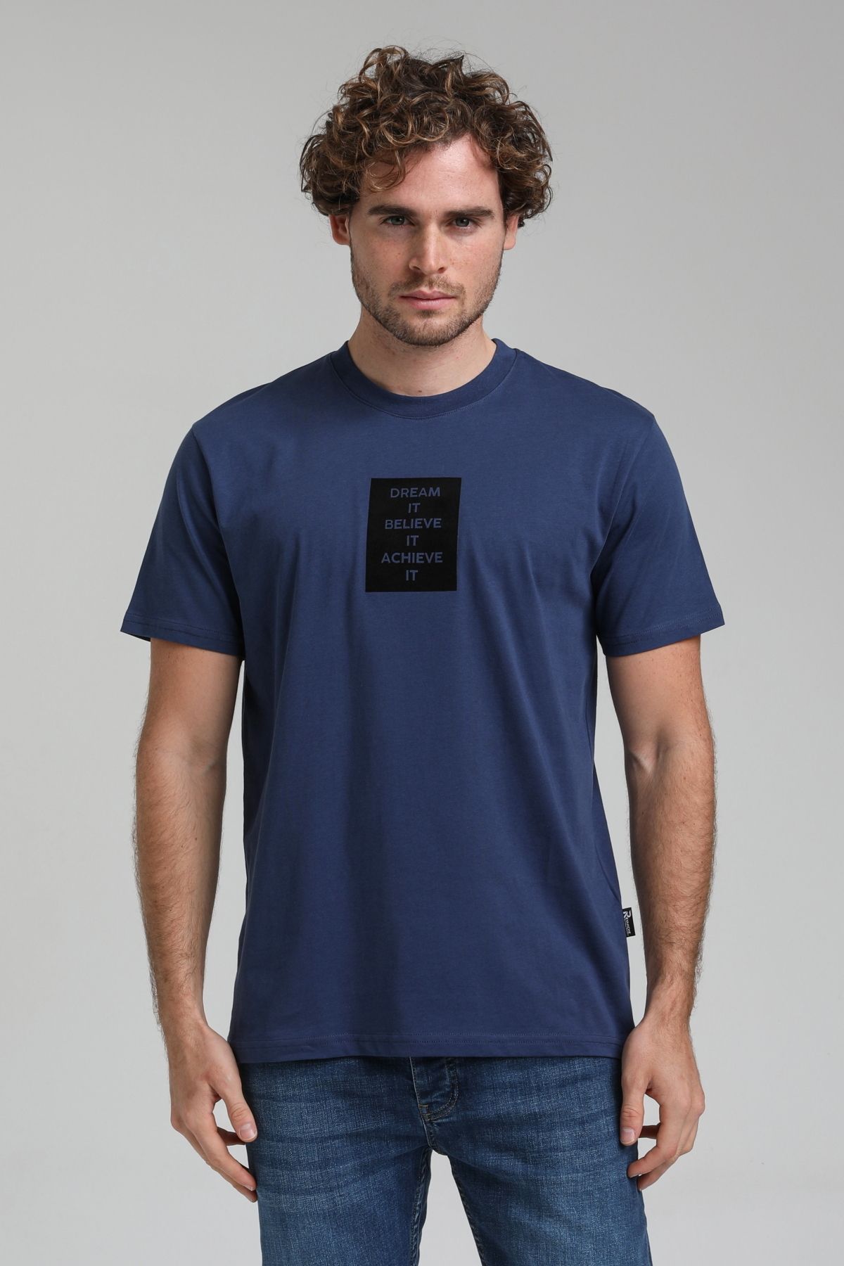 NEW WORLD POLO-Crew Neck Indigo Slim Fit T-Shirt 23ssm20288 4