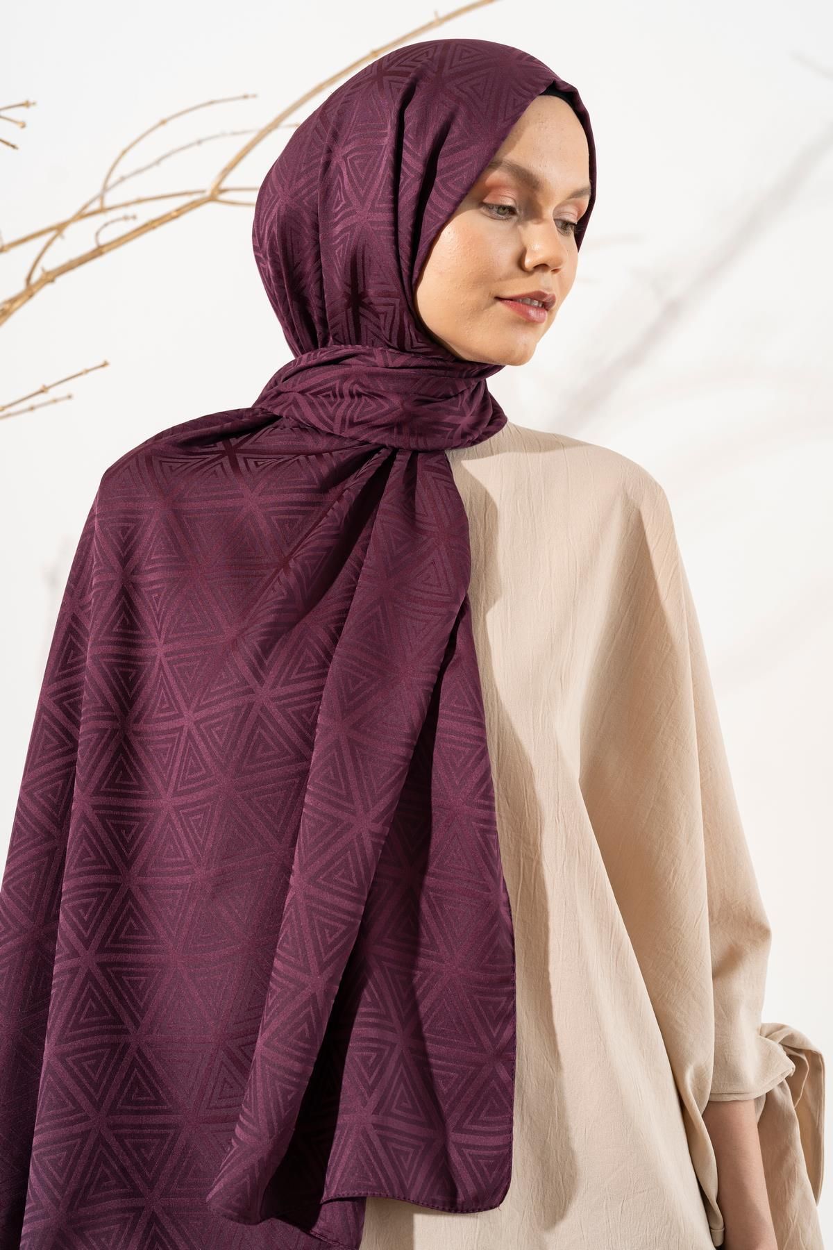 JAWEL-Women's Pyramid Patterned Jacquard Shawl 3