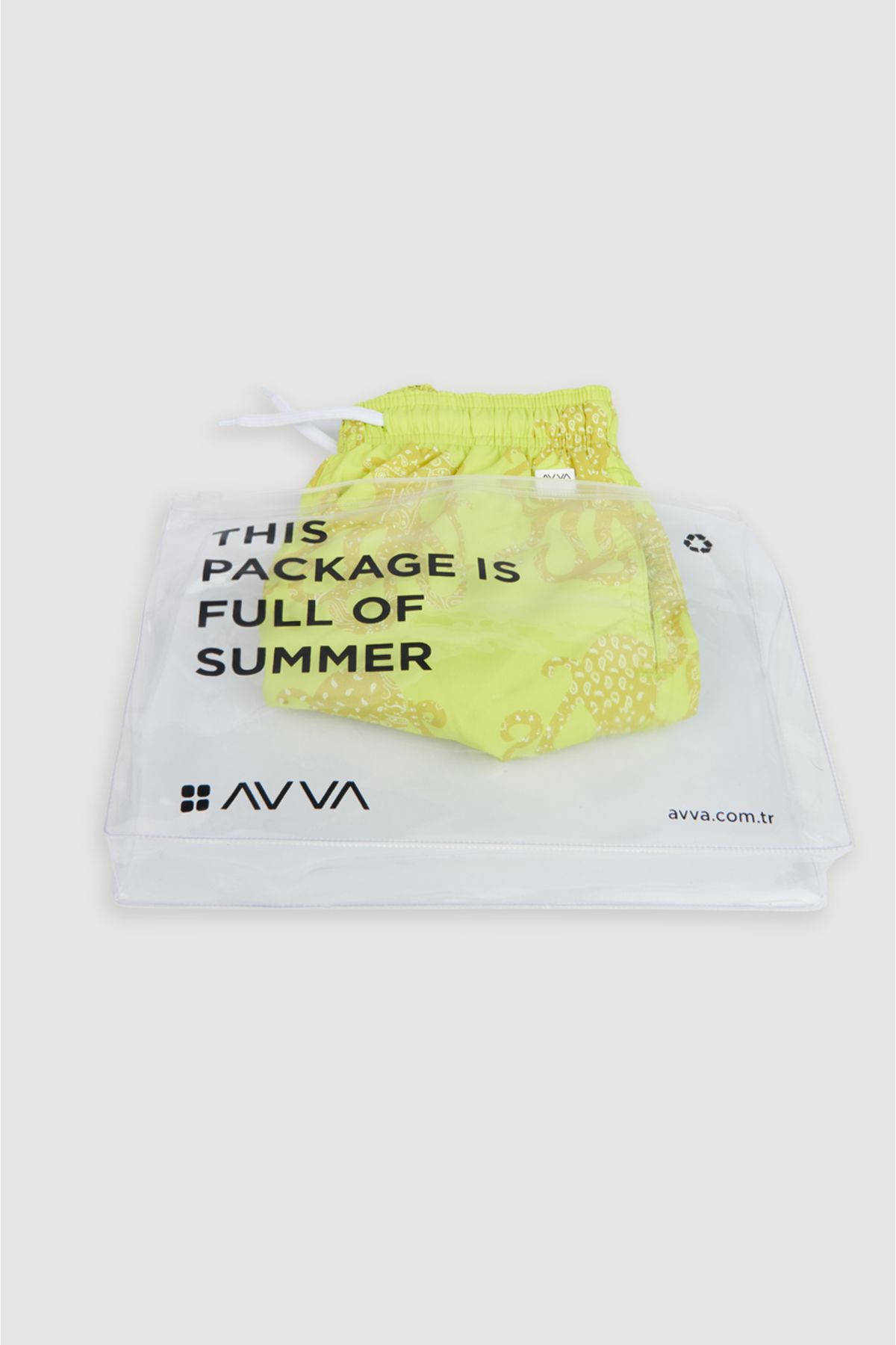 Avva-Yellow Fast Drying Octopus Printed Standard Size Children's Special Boxed Comfort Fit Swimsuit Sea Shorts 8