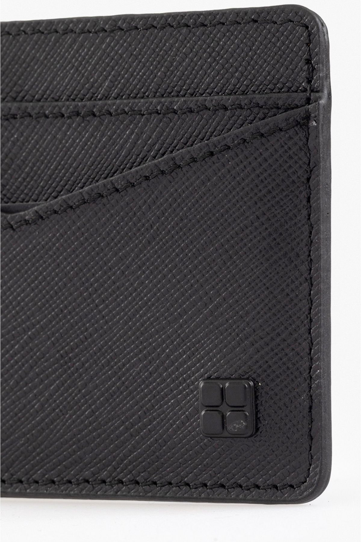 Avva-Men's Black 100% Leather Card Holder A31y9551 3