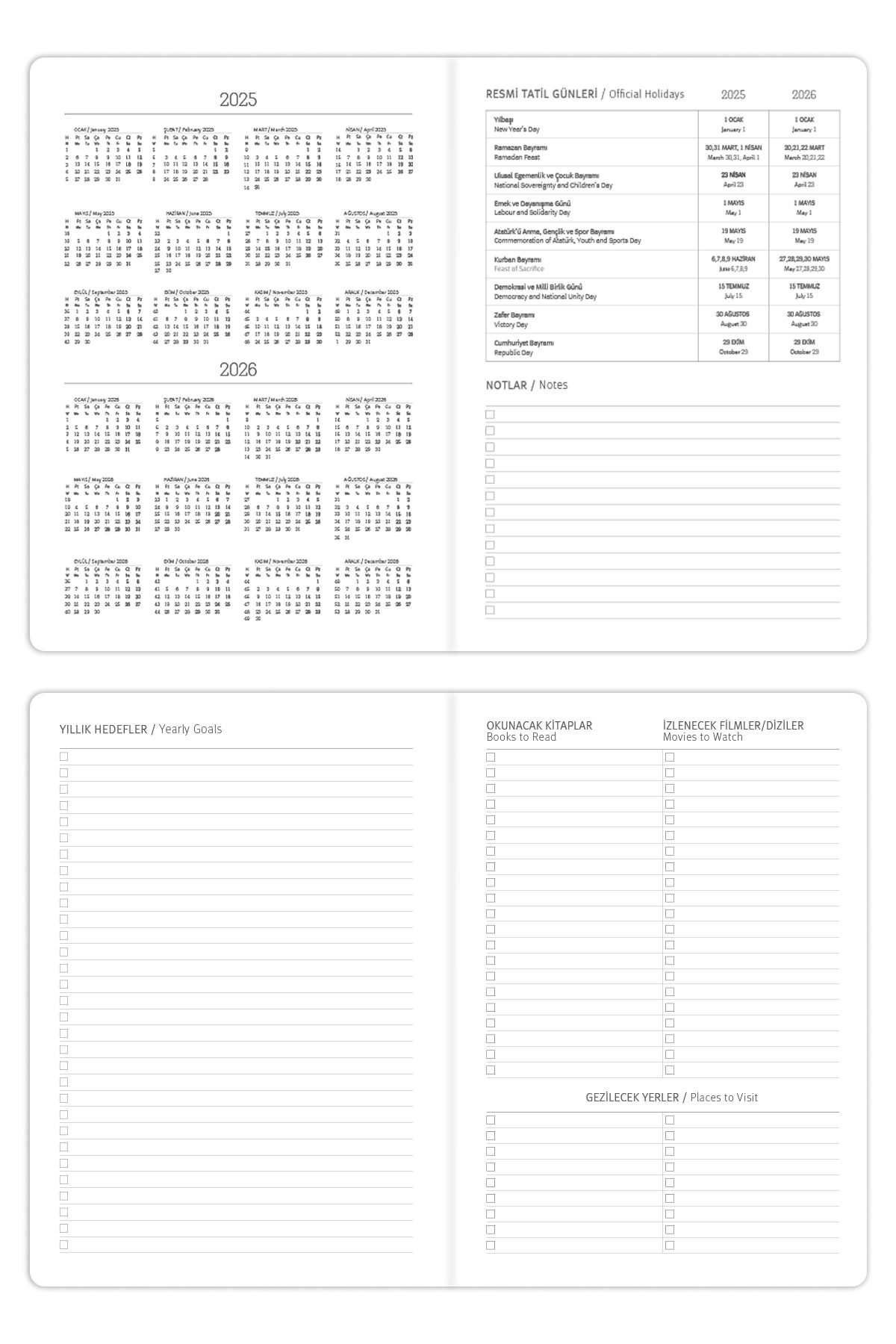 Matt Notebook-2025 Year A5 Full Day Agenda - 15X22 cm Green 7