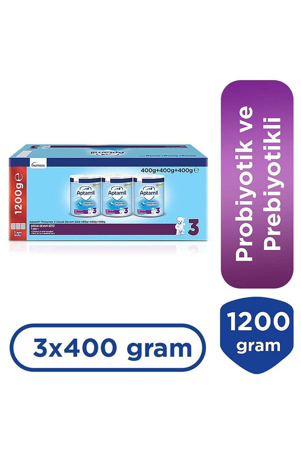 Aptamil 3 Çocuk Devam Sütü Prosyneo 1 Yaş 400 gr X 3 Adet