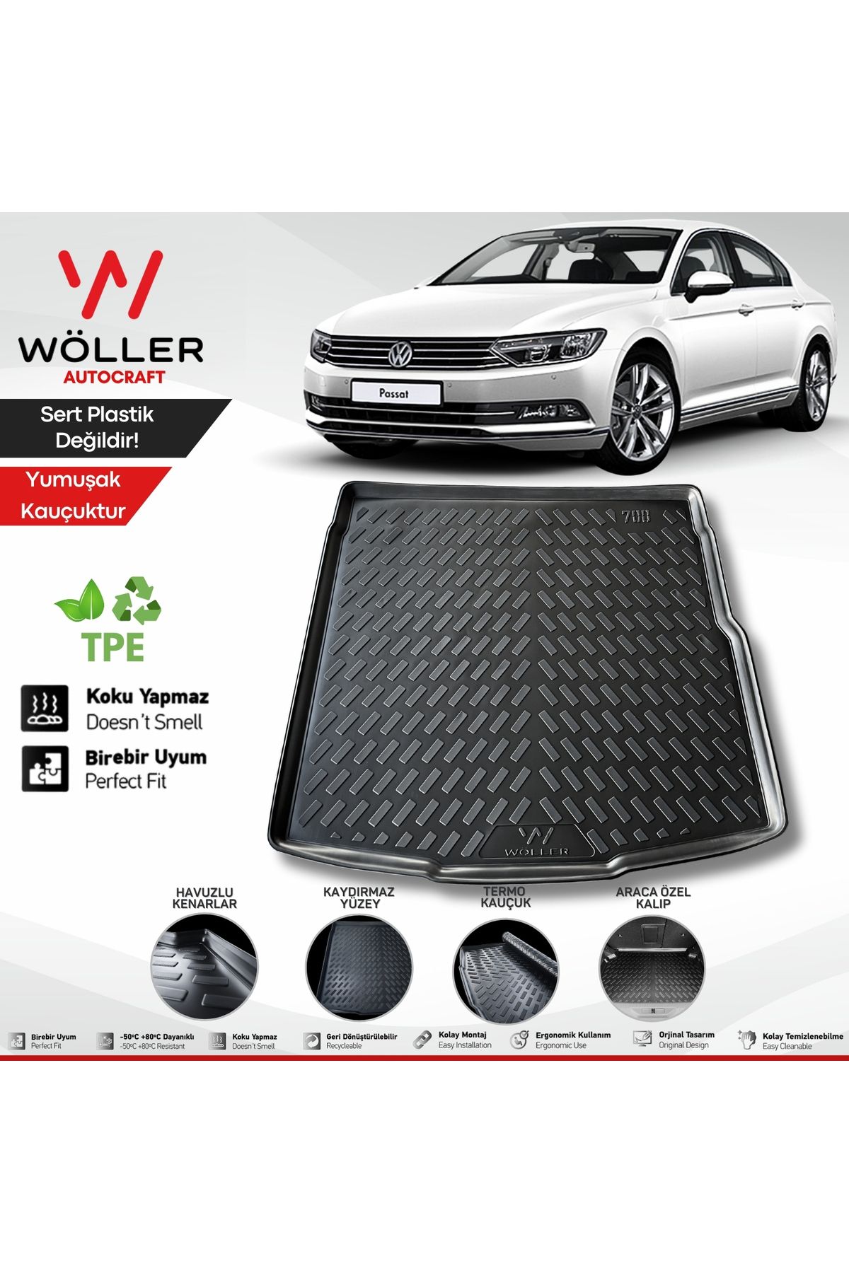 wöller Volkswagen Passat B8.5 B8 Bagaj Havuzu 2015 2023 3d Ultraflex Esnek