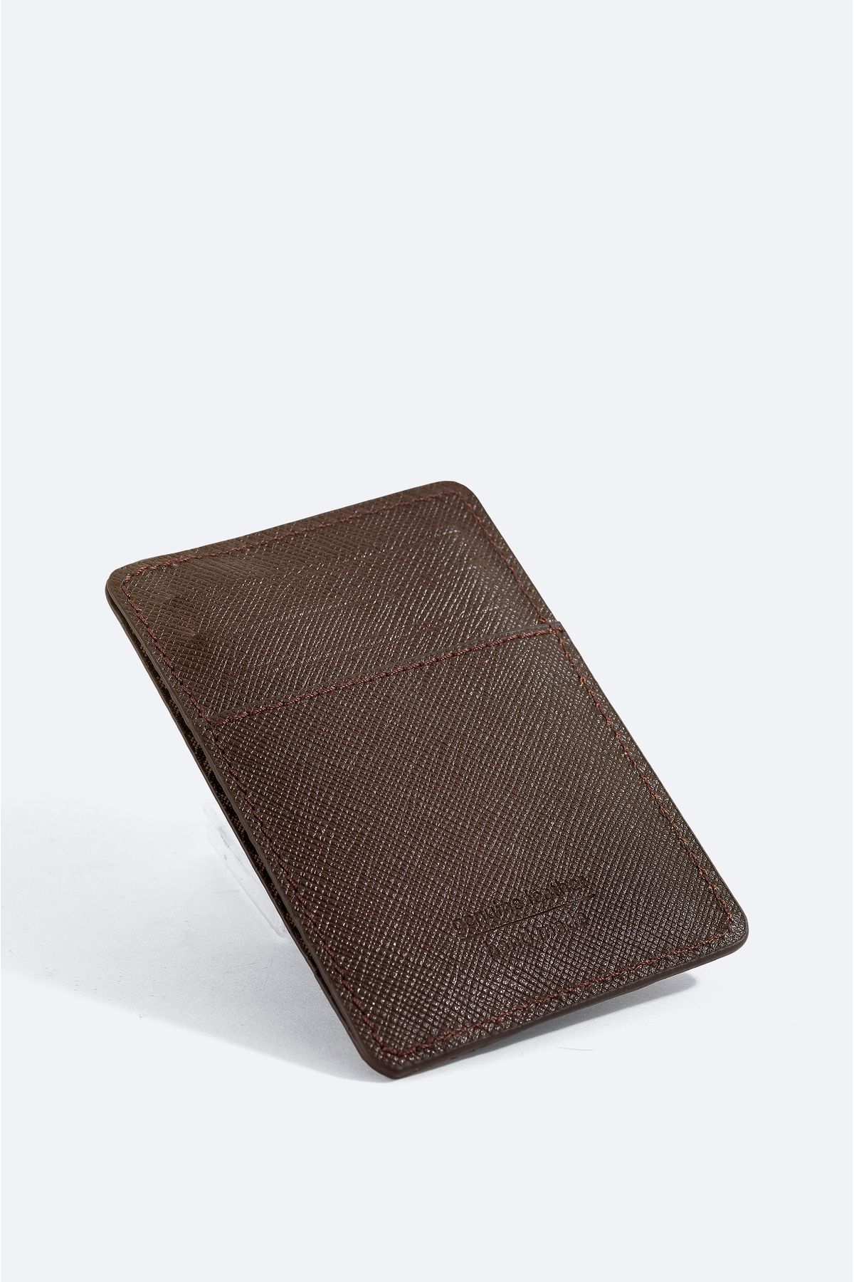 Avva-Men's Brown Leather Card Holder - B 009551 3