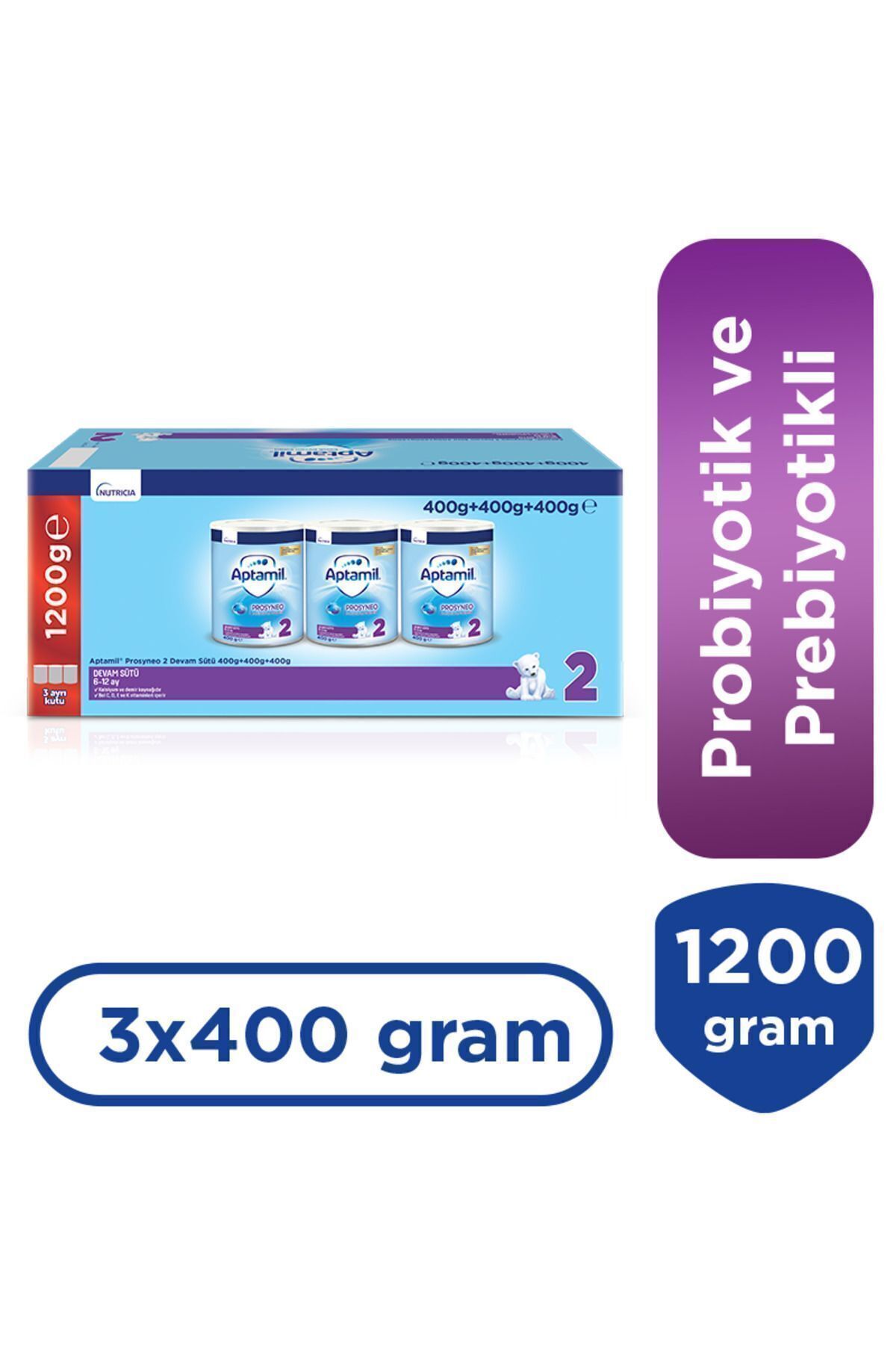 Aptamil 2 Devam Sütü Prosyneo 6-12 Ay 400 gr X 3 Adet