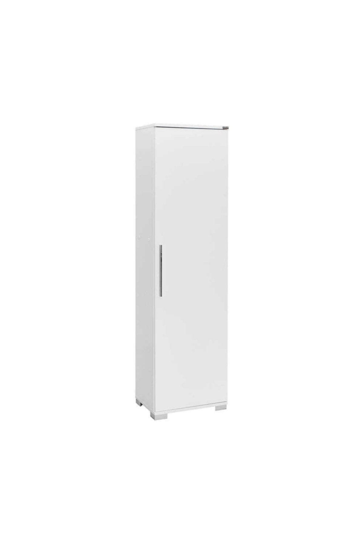Diamond 5 Compartment Cabinet with Door -Gloss Lacquer White 45x169x32 Cm (wxhxd)