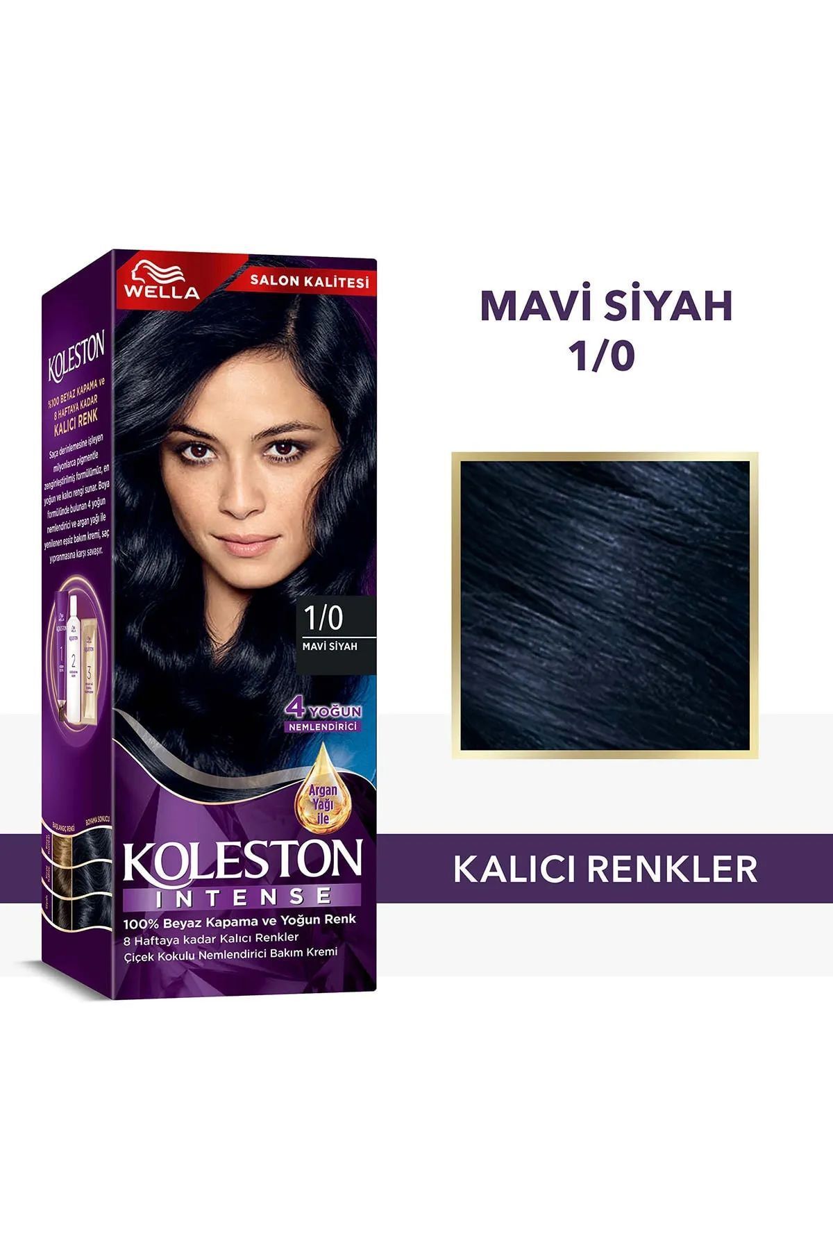 Wella Koleston Intense Saç Boyası 1/0 Mavi Siyah - Salon Kalitesi