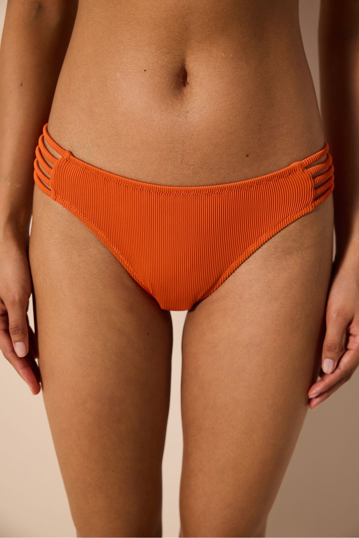 Penti-Brigett Chic Orange Textured Bikini Bottom 1