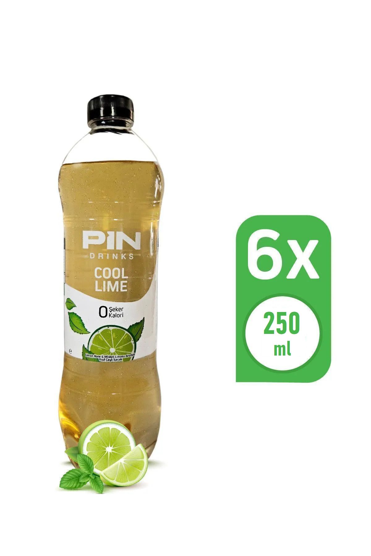 Pin Cool Lime - Şekersiz & Kalorisiz 250 ml X 6 Adet