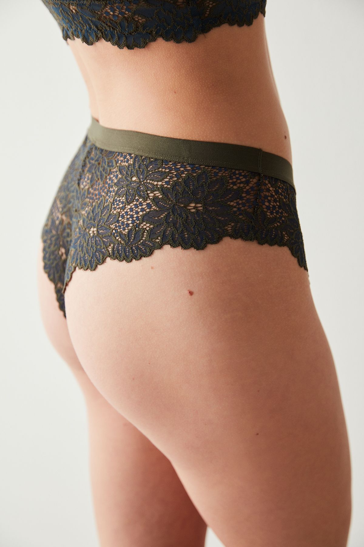 Penti-Khaki High Waist Lace Perfect Colors Hipster Panties 2