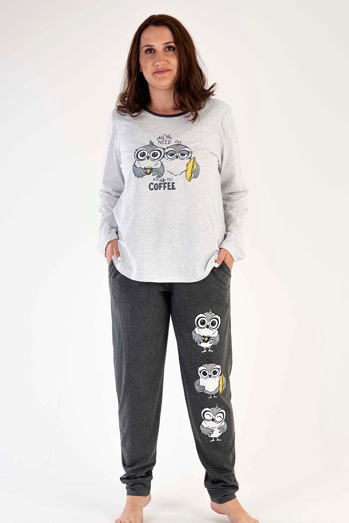 VİENETTA Kadın Büyük Beden Uzun Kol I Pijama Takımım , 303282