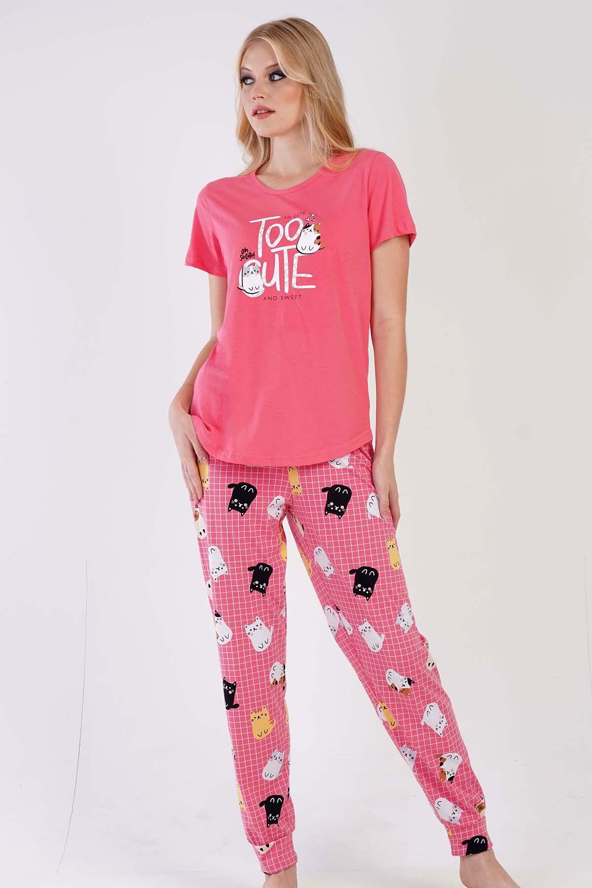 VİENETTA Pamuklu Kadın Kısa Kol Pijama Takım , 305188
