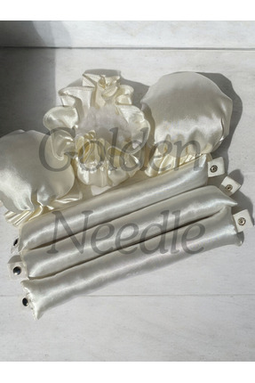 Golden Needle 3'lü Boneli Çıtçıtlı Bigudi Sosisi Isısız Saç Şekillendirici Ek...