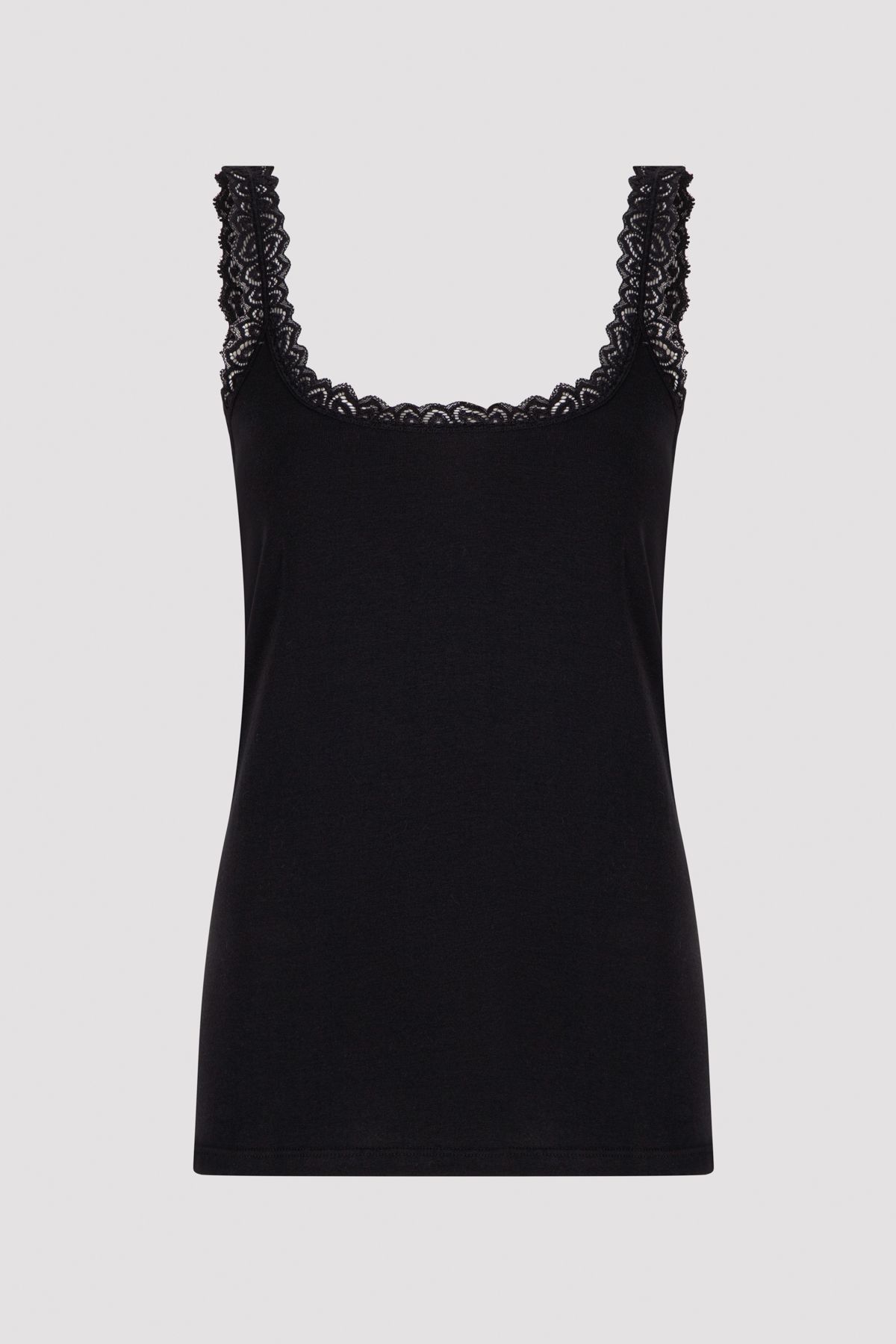 Penti-Cotton Black Cotton Lace Cami Tank Top 5