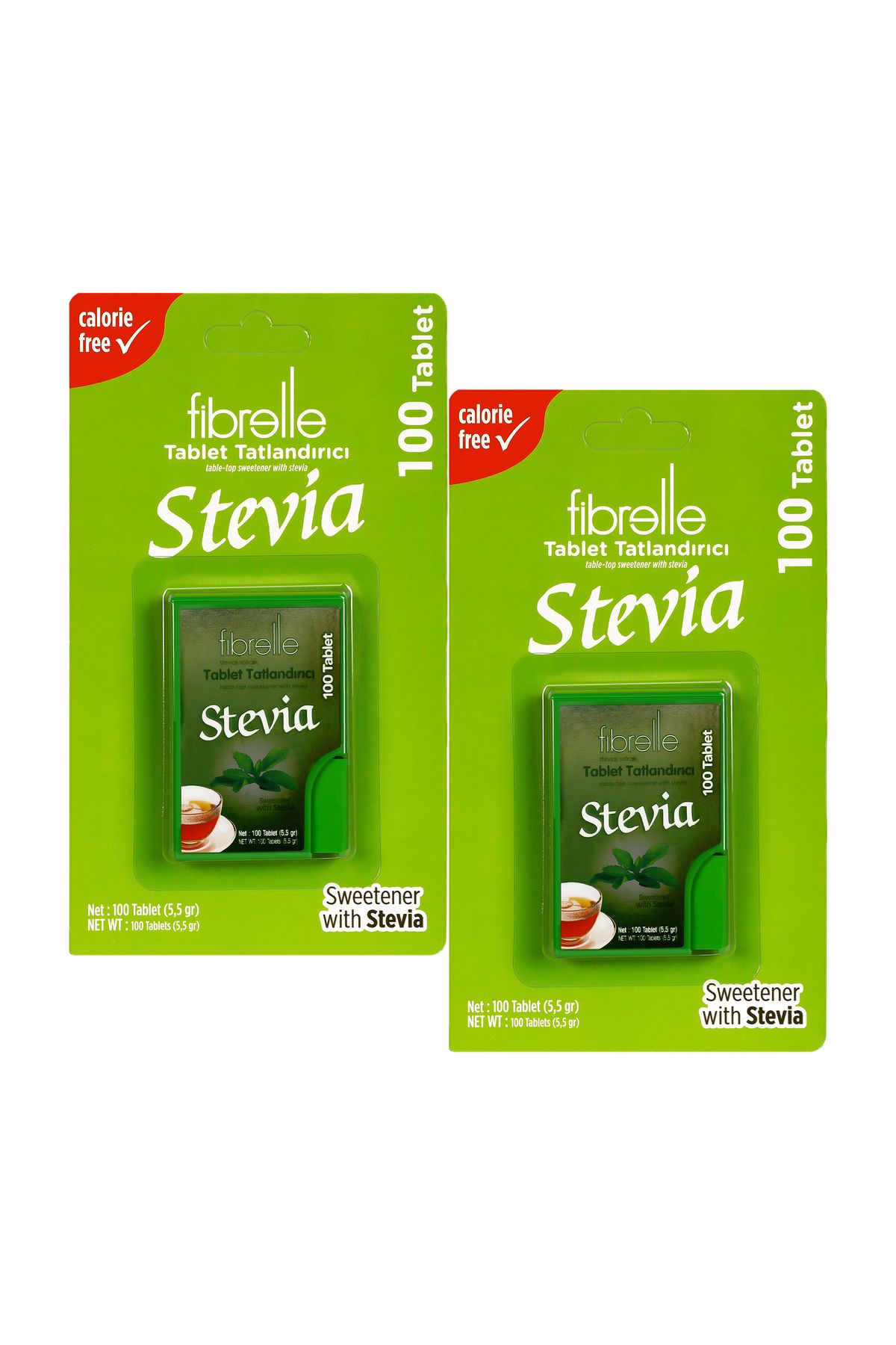 Fibrelle Stevia Lı Tablet Tatlandırıcı 100'lük Kutu 2 Paket