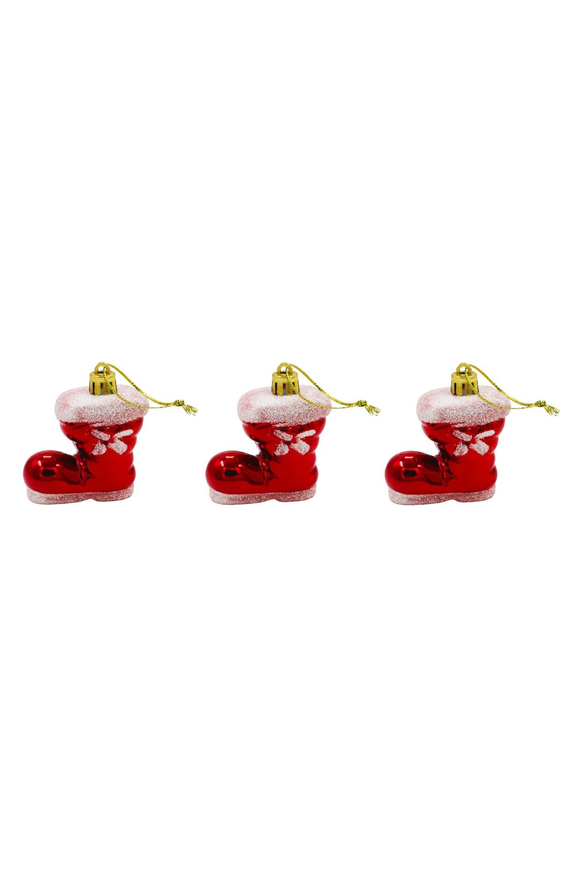 EkoStore-Christmas Tree Ornament Red Boots 3-Piece 2