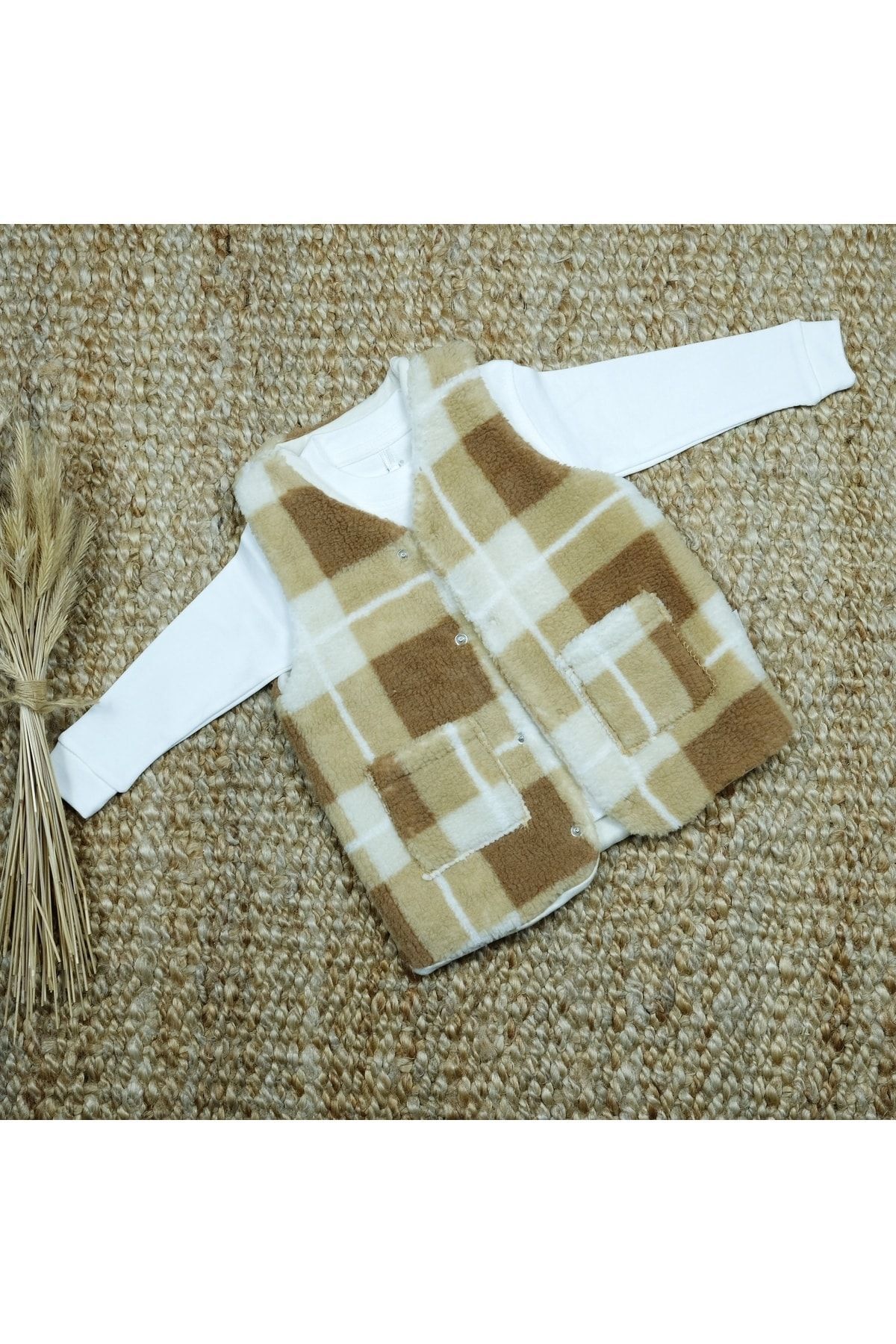 Flexi-Fleece Plaid Baby Vest 1