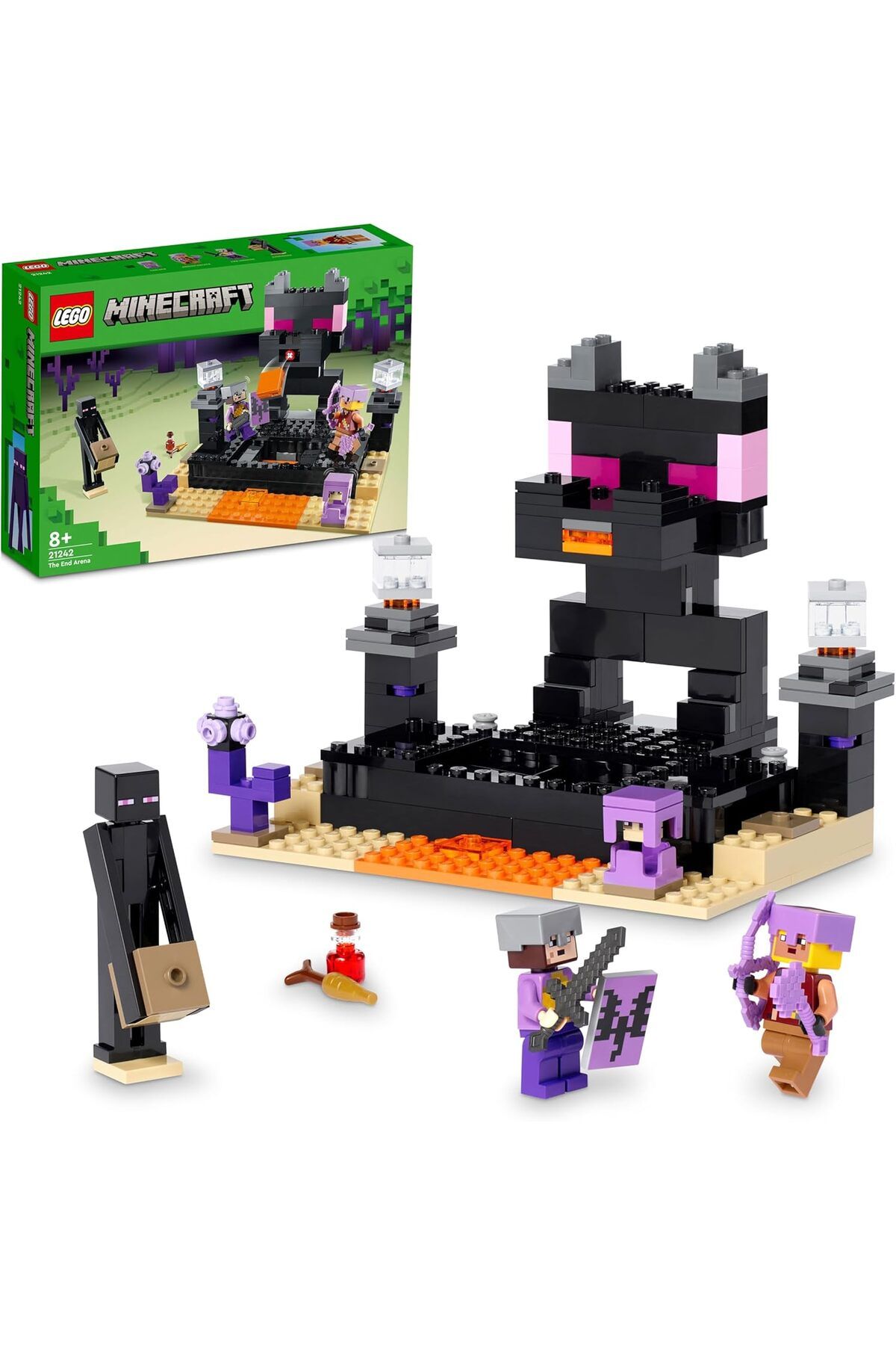 STOREMAX lvnmblya Minecraft® End Arenası 21242-8 Yaş ve Üzeri Çocuklar için Ender Ejderhalı Oyuncak Ya
