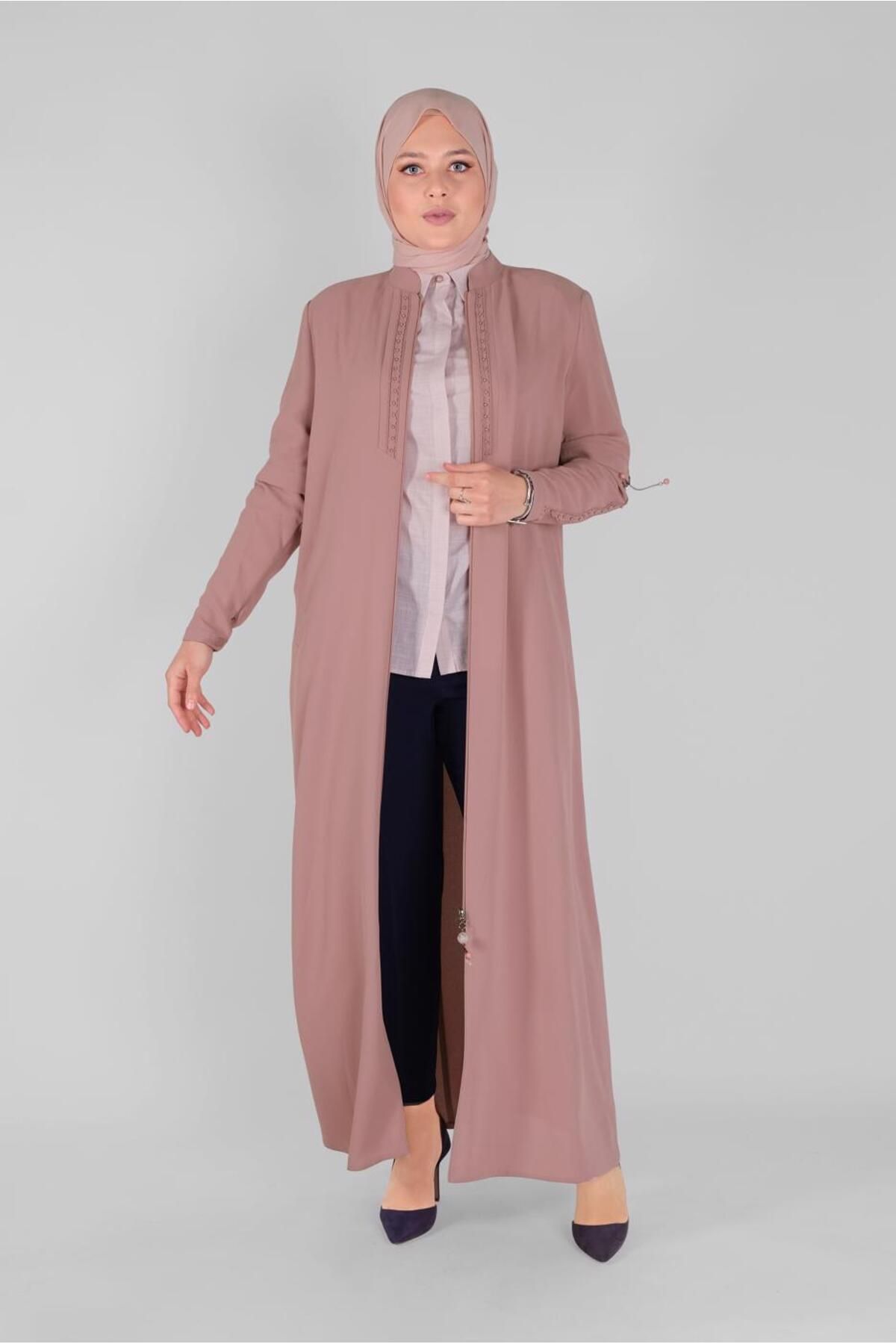 روپوش منجوق دوزی یقه غالب 10368 Alvina