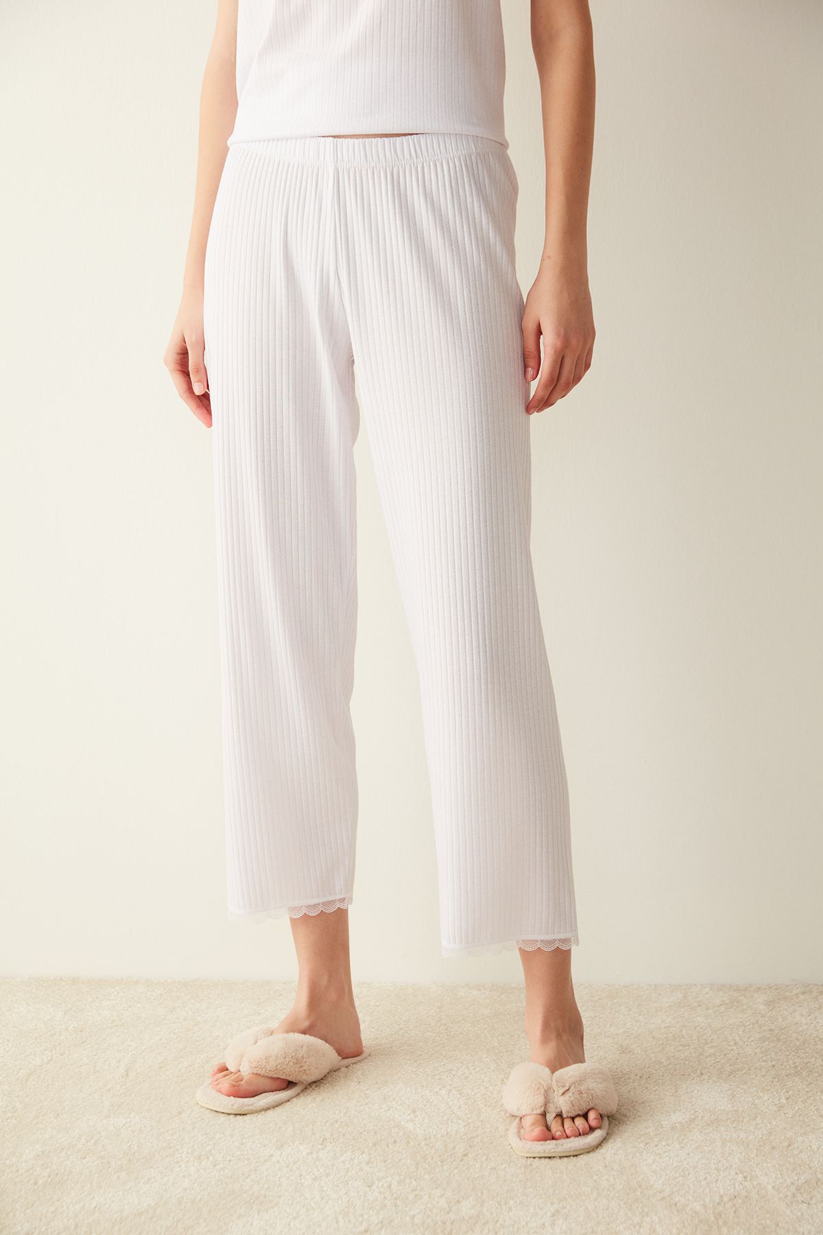 Penti-Pantaloni albi eleganti Pantaloni de pijama-Colectia de mireasa 4
