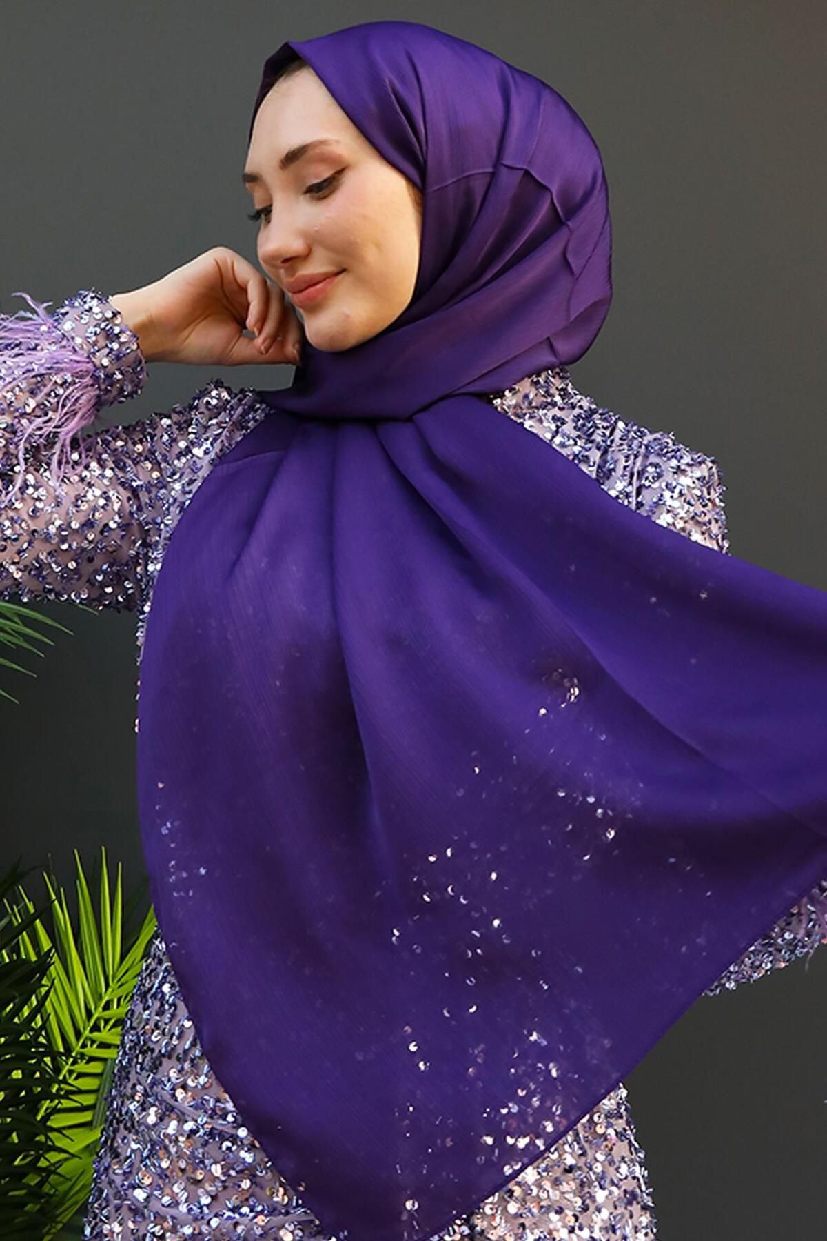 GİZ AGİYİM-Şal violet Janjan 2