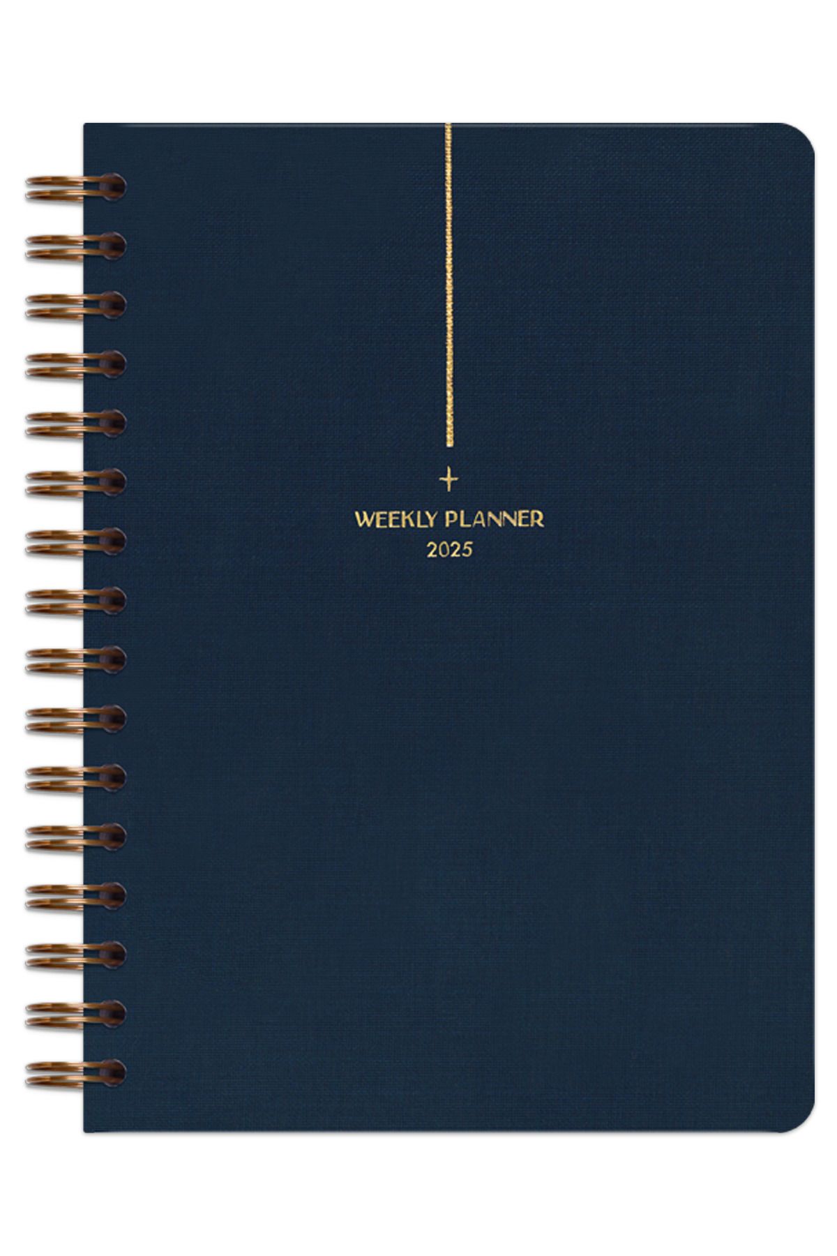 Matt Notebook-2025 Year A5 Linen - Spiral Agenda, 15X21 Cm, 12 Months Dark Blue 4